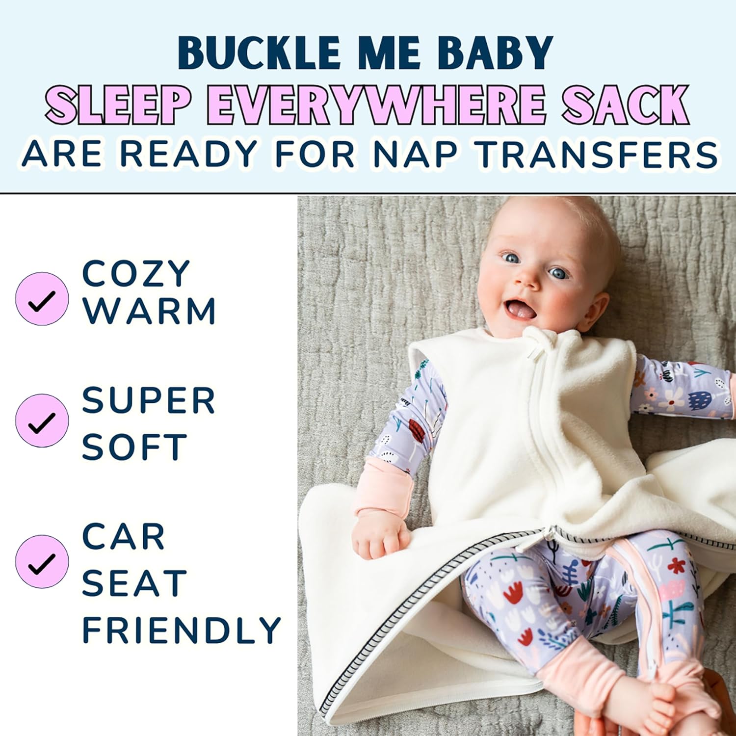 Buckle Me Baby Coats Wearable Blanket for Car Seat to Crib