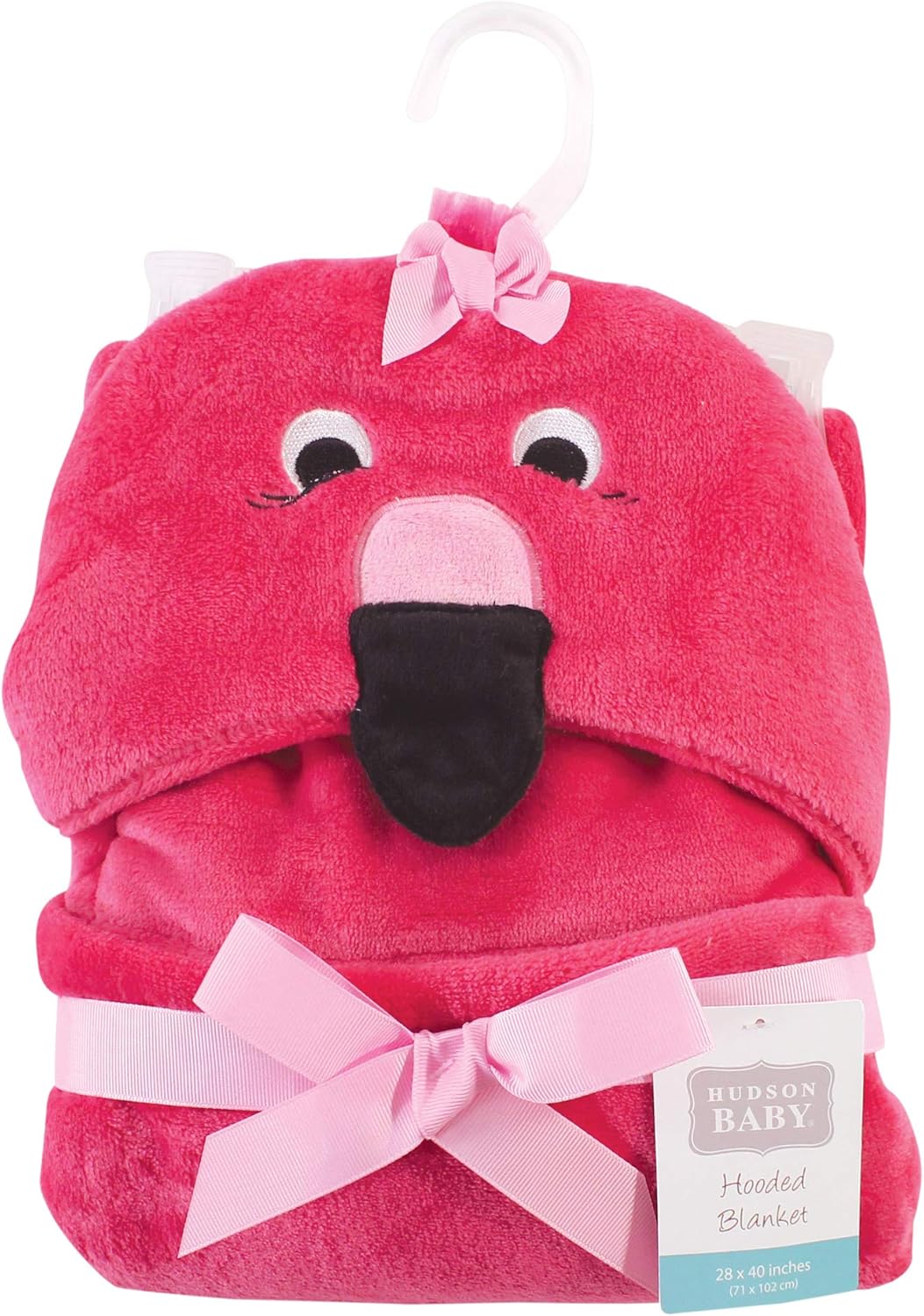 Hudson Baby Flamingo Hooded Plush Blanket One Size 1