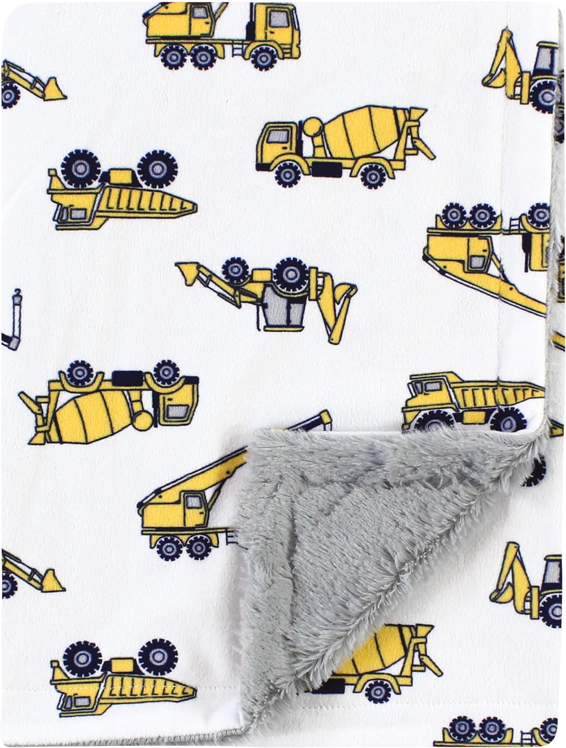 Hudson Baby Plush Blanket with Furry Binding One Size