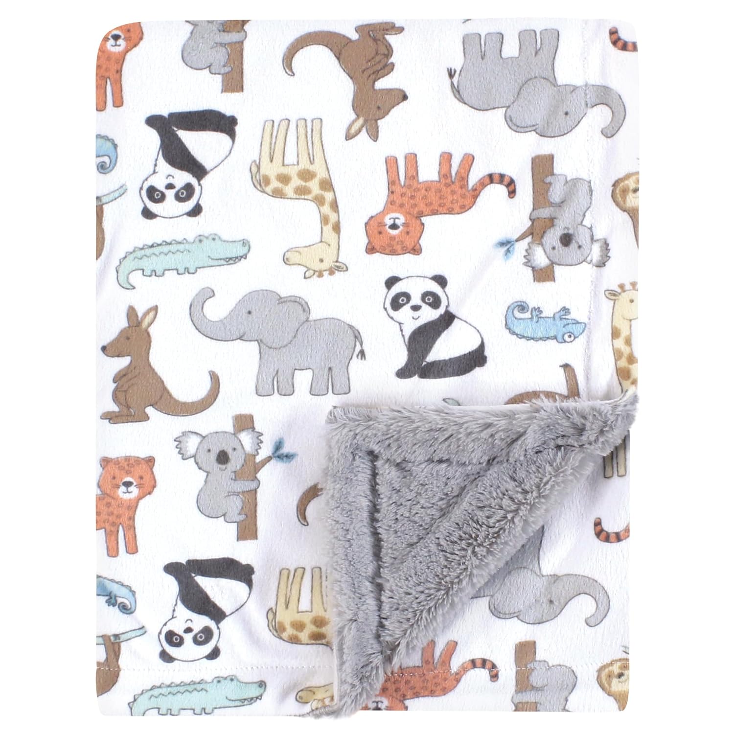 Hudson Baby Unisex Plush Blanket - Zoo Animals One Size