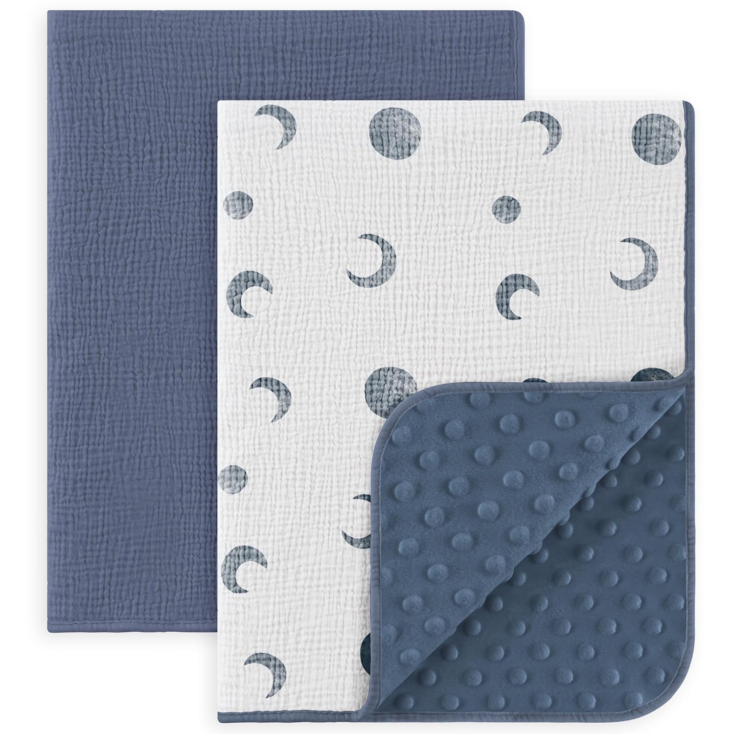 Susurration Baby Blanket 2 Pack Bluemoon Navy Blue
