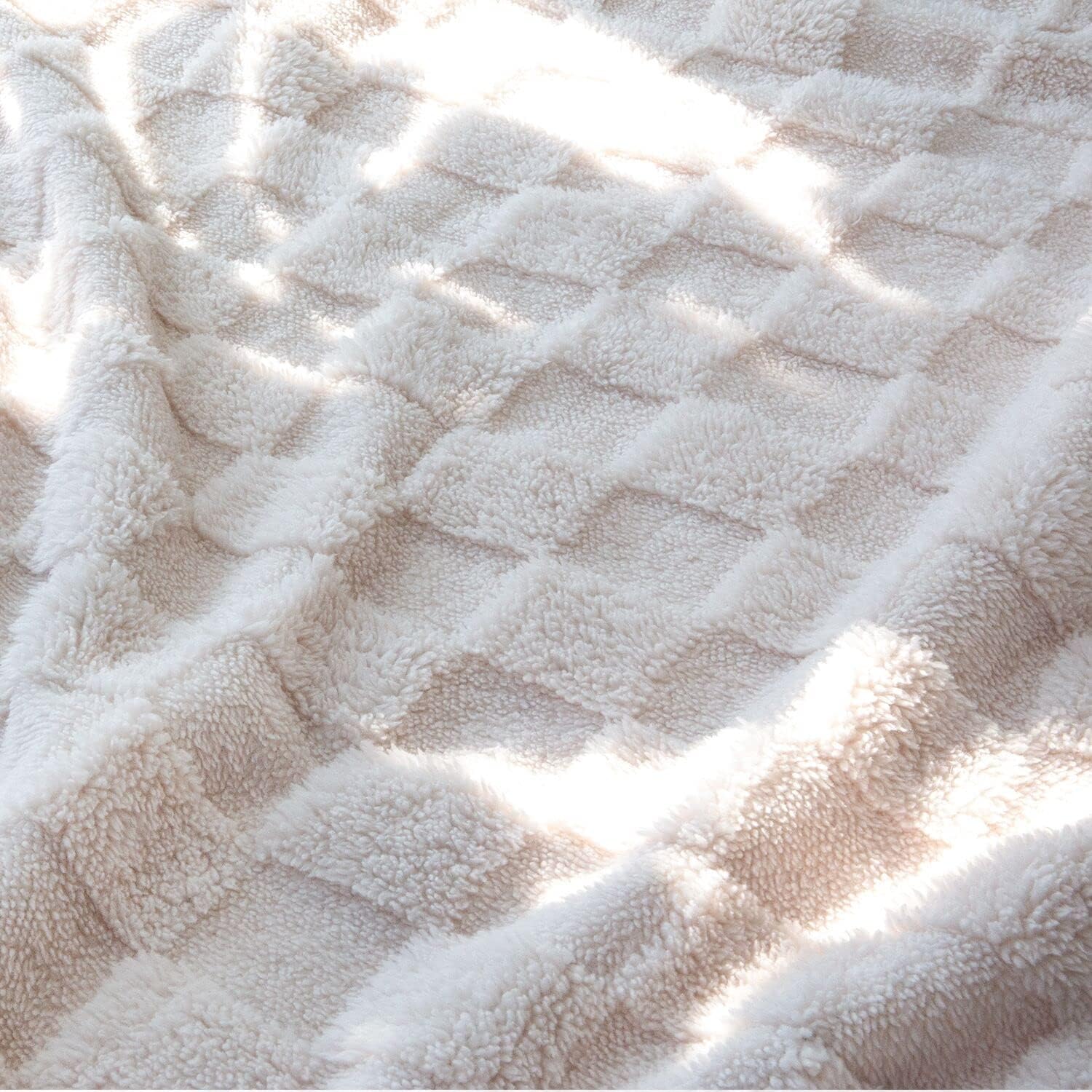 HOMRITAR 3D Gingham Fleece Baby Blanket 30x40 Inches