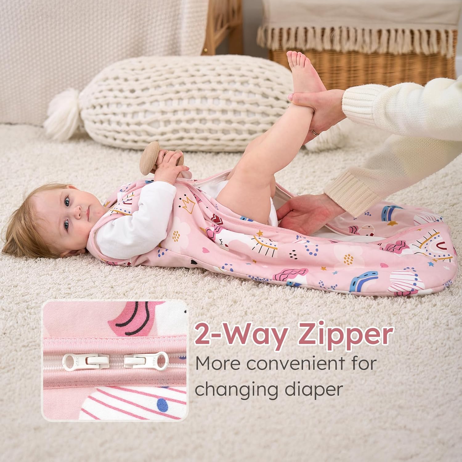 Yoofoss 0-6 Months Sleep Sack 15 Tog Organic Cotton Blanket