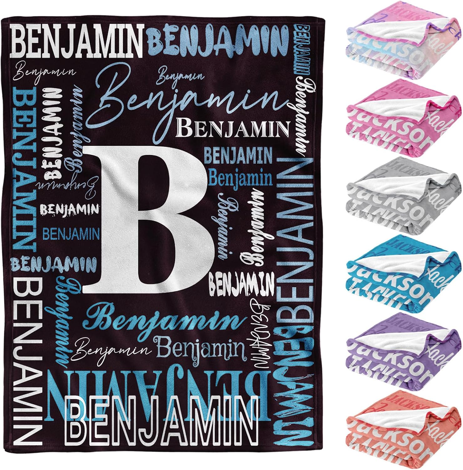 Novgarden Personalized Flannel Blanket with Initial