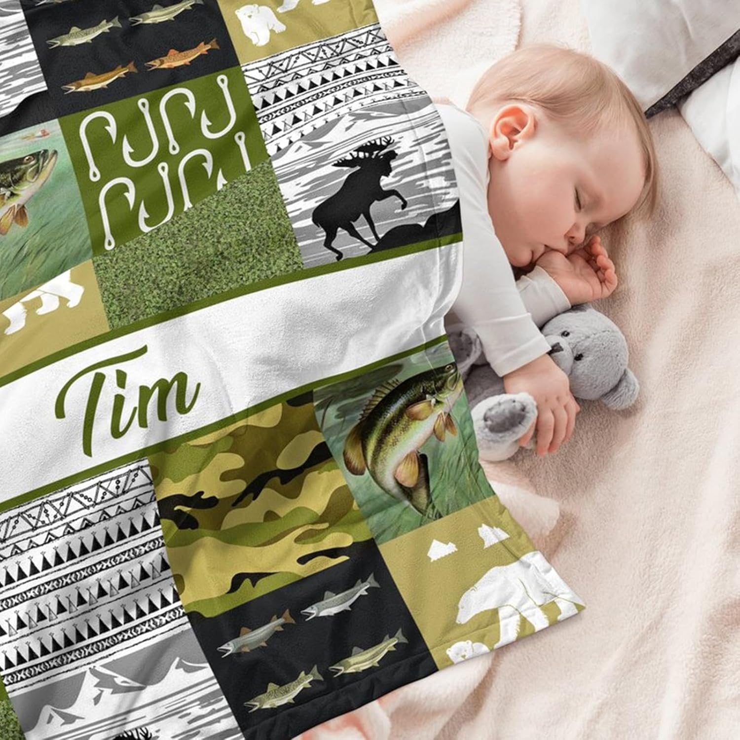 Personalized Baby Blanket with Name - Baseball Minky Blanket for Boys Girls