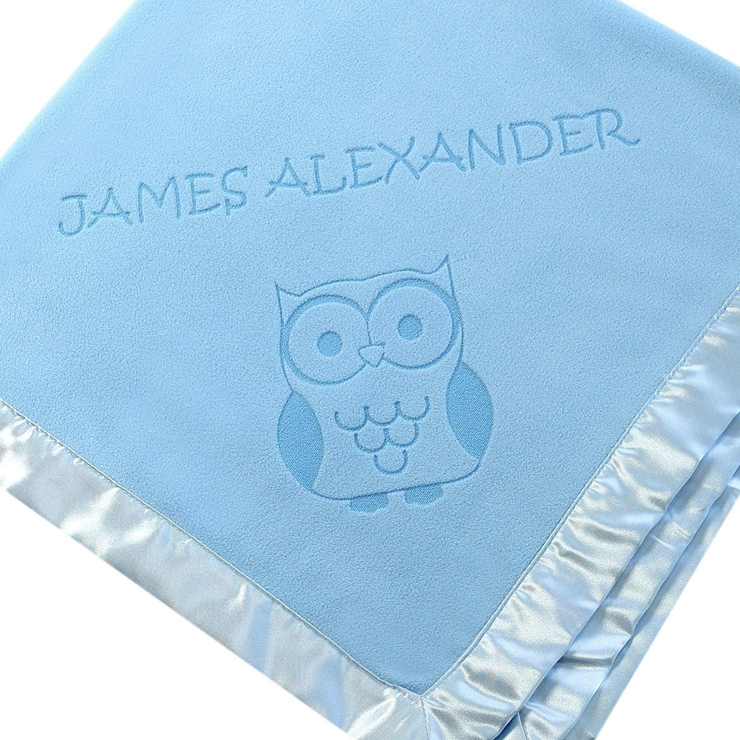 Custom Catch Personalized Owl Baby Blanket for Boy