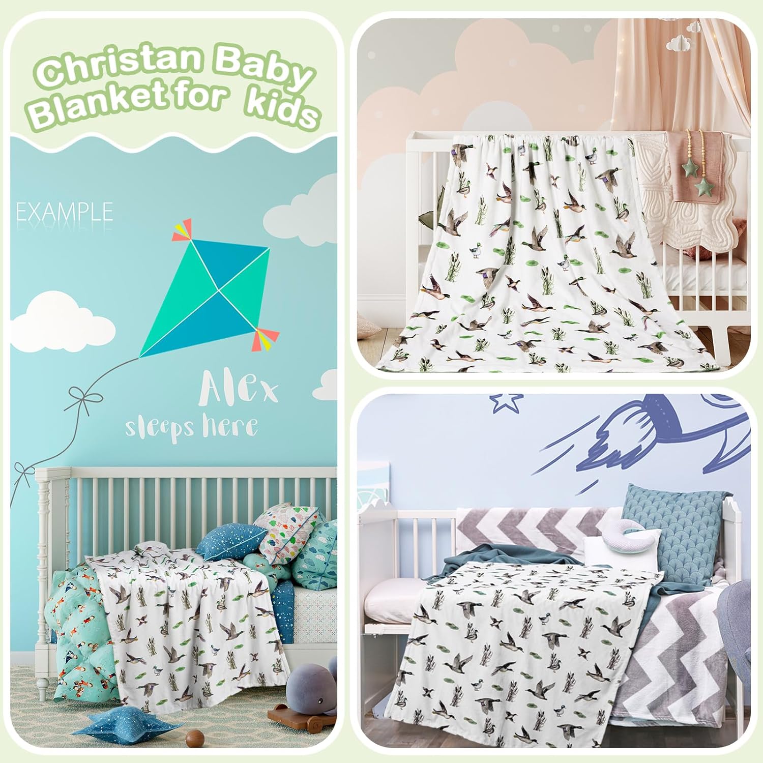HunnmingRe Mallard Duck Double Layer Baby Blanket