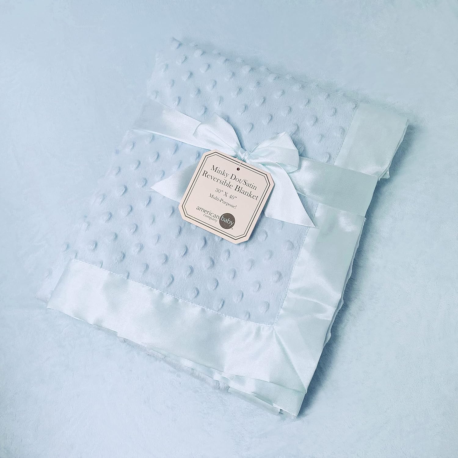 American Baby Company Heavenly Soft Chenille Receiving Blanket Blue 30 x 40