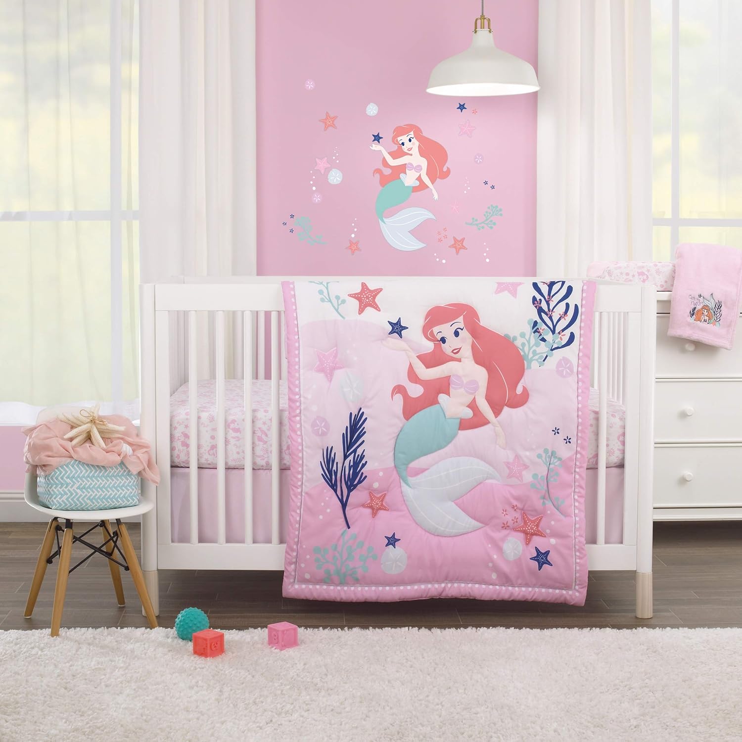 Disney Little Mermaid Ariel Pink Coral Baby Blanket