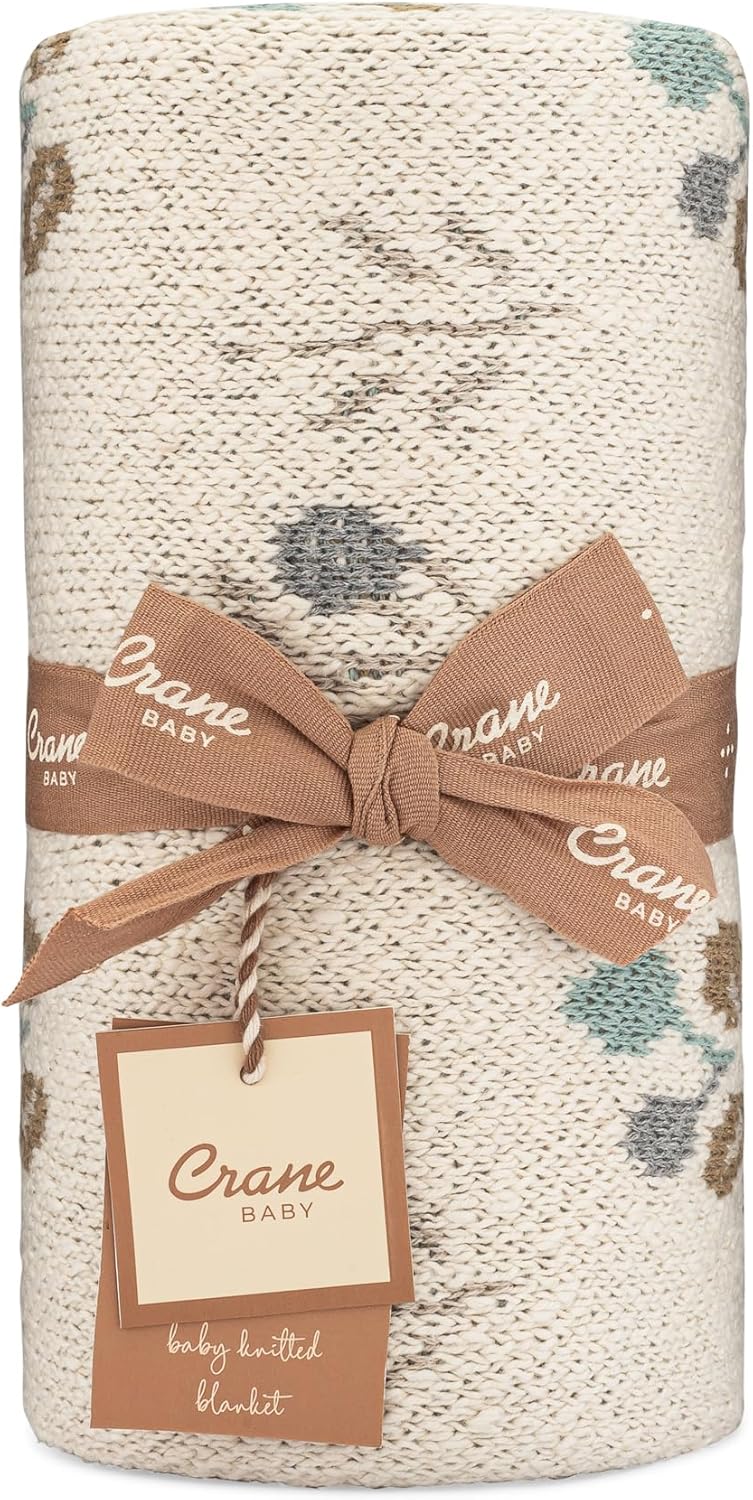 Crane Baby Organic Cotton Poppy Pattern Blanket