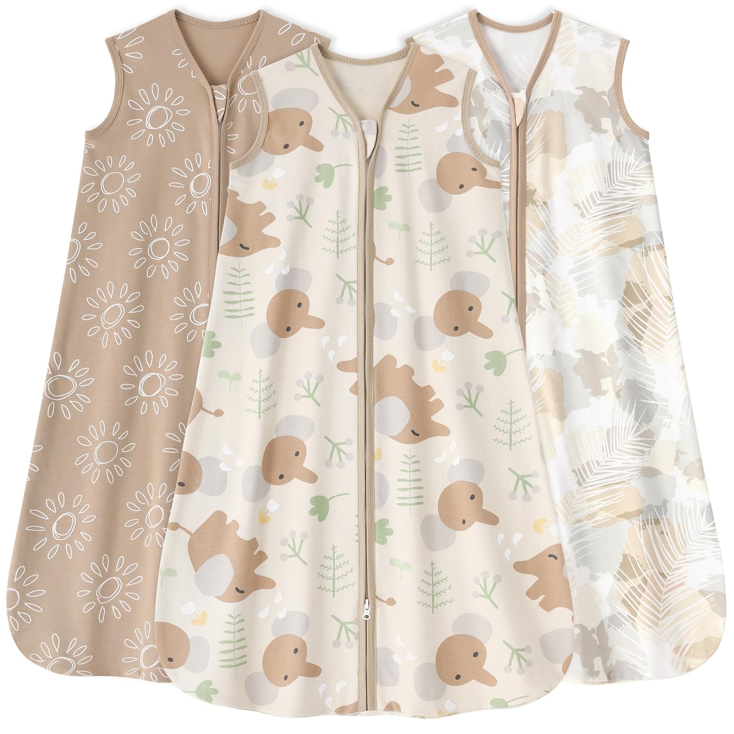 FILLEEP 6-12 Months Baby Sleep Sack 3 Pack 100 Cotton