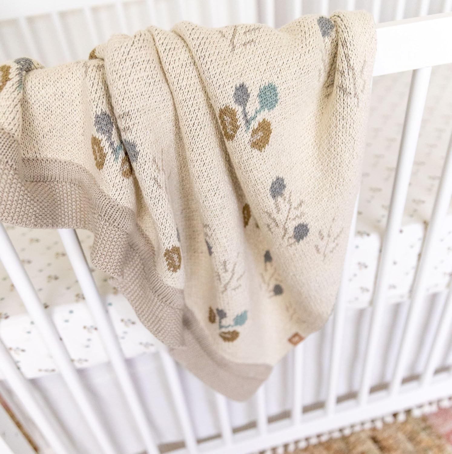 Crane Baby Organic Cotton Poppy Pattern Blanket