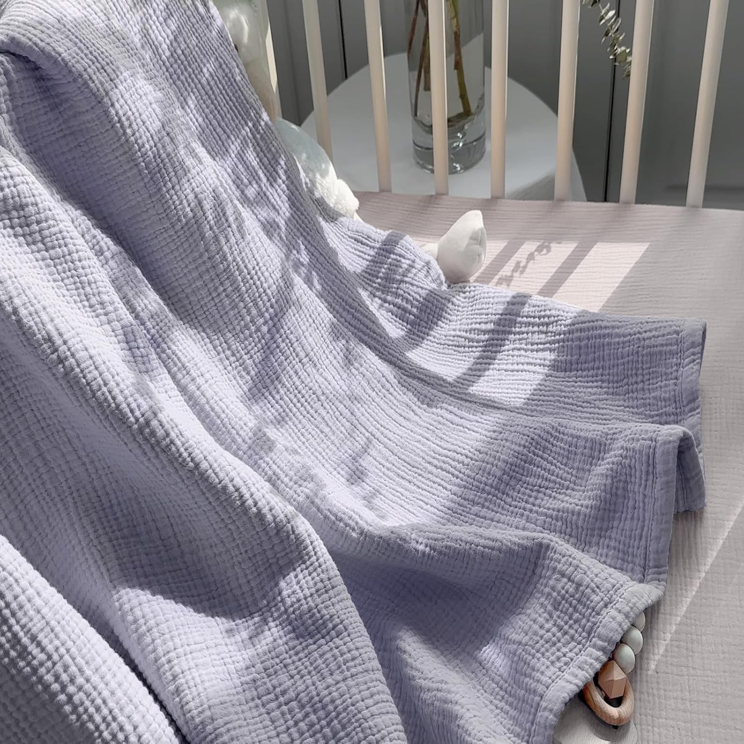 Lulu Moon Muslin Blanket 47x47 Inches Purple 1
