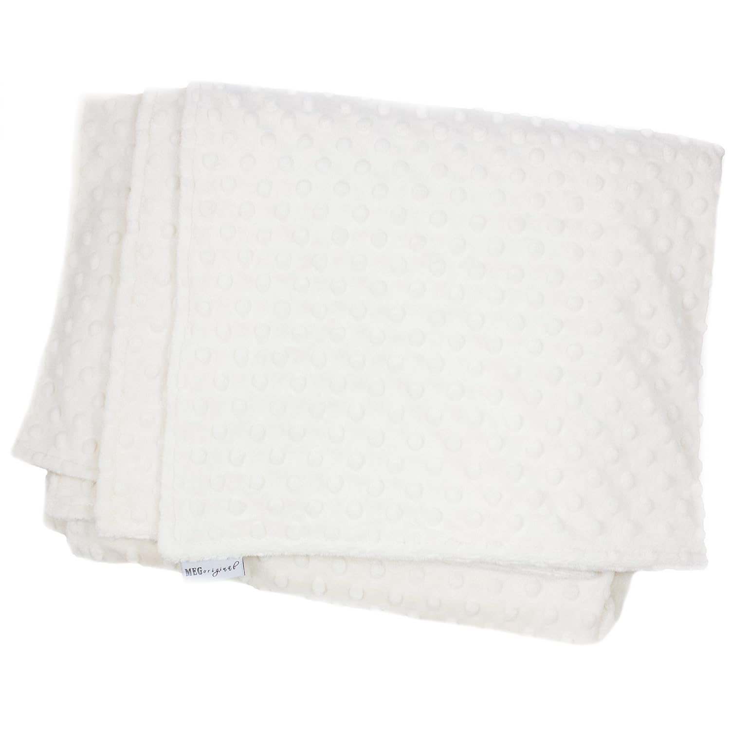 Ivory Minky Dot Crib Blanket for Baby Toddler 30x51