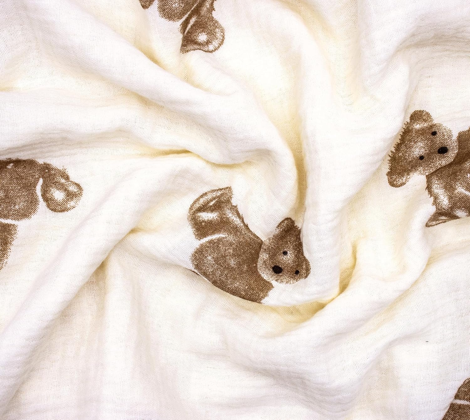 HomeyHues Baby Blanket Double Layer Cotton 40x40 Brown Bear