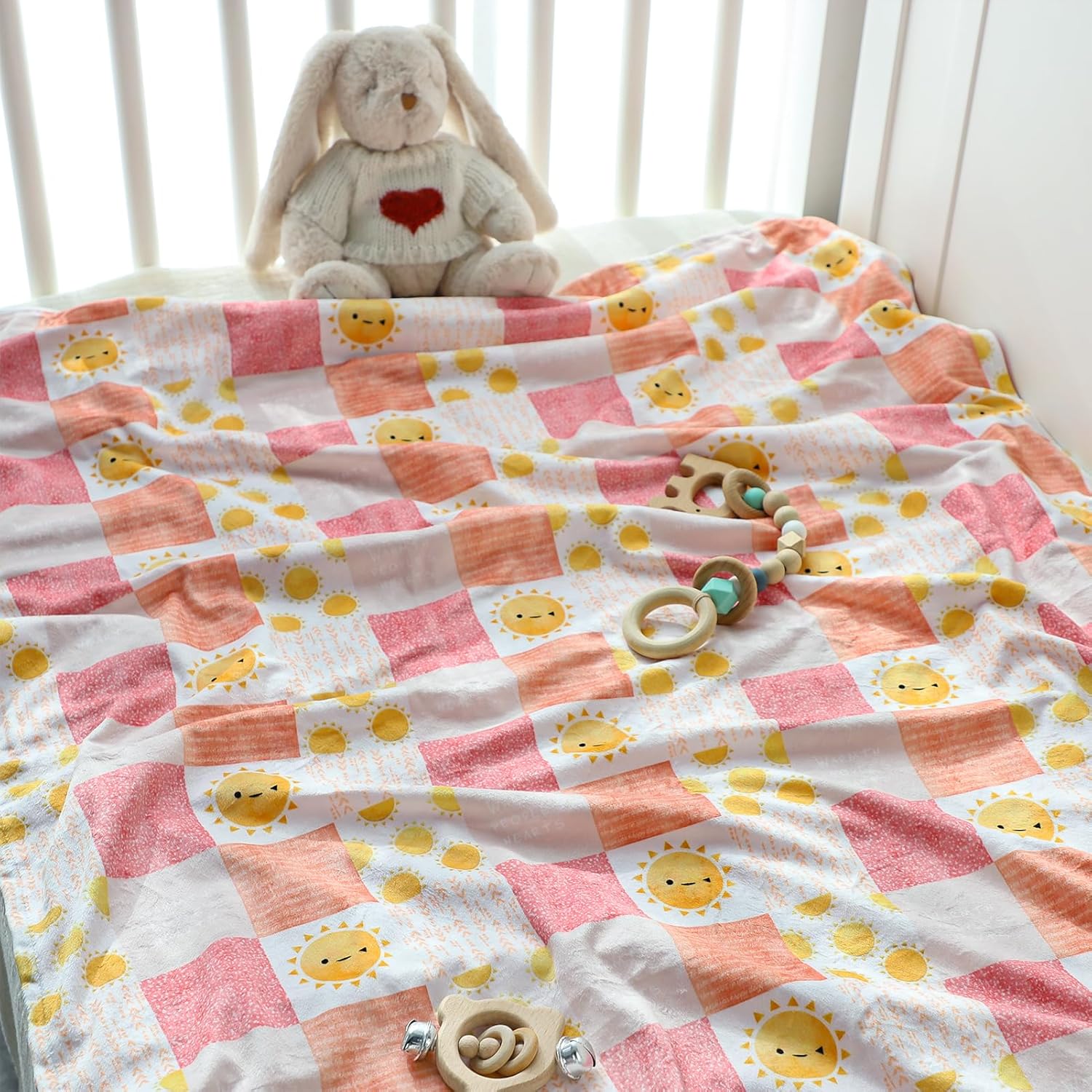 SWESEN Baby Blanket Super Soft Double Layer Mink with Dotted Backing