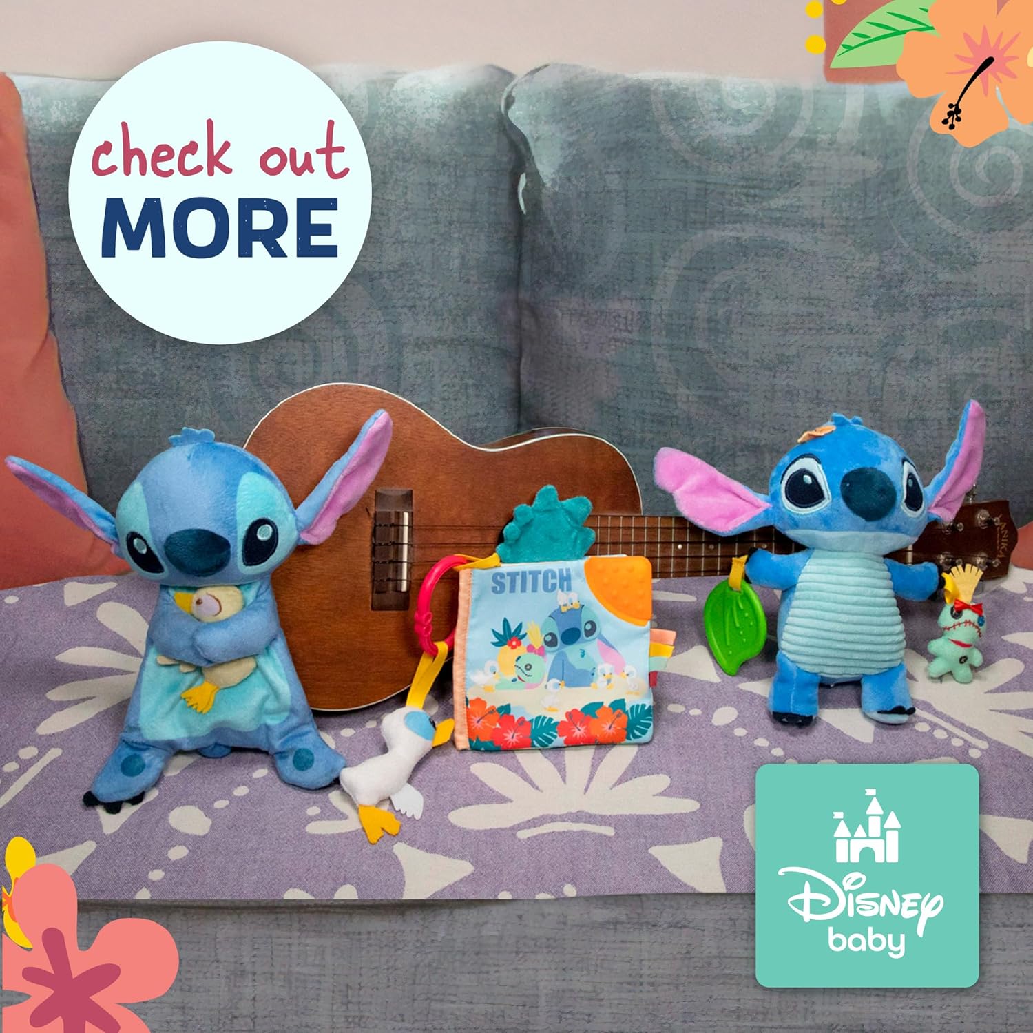 Disney Stitch Baby Lovey Blanket 12 Inch Snuggle Toy