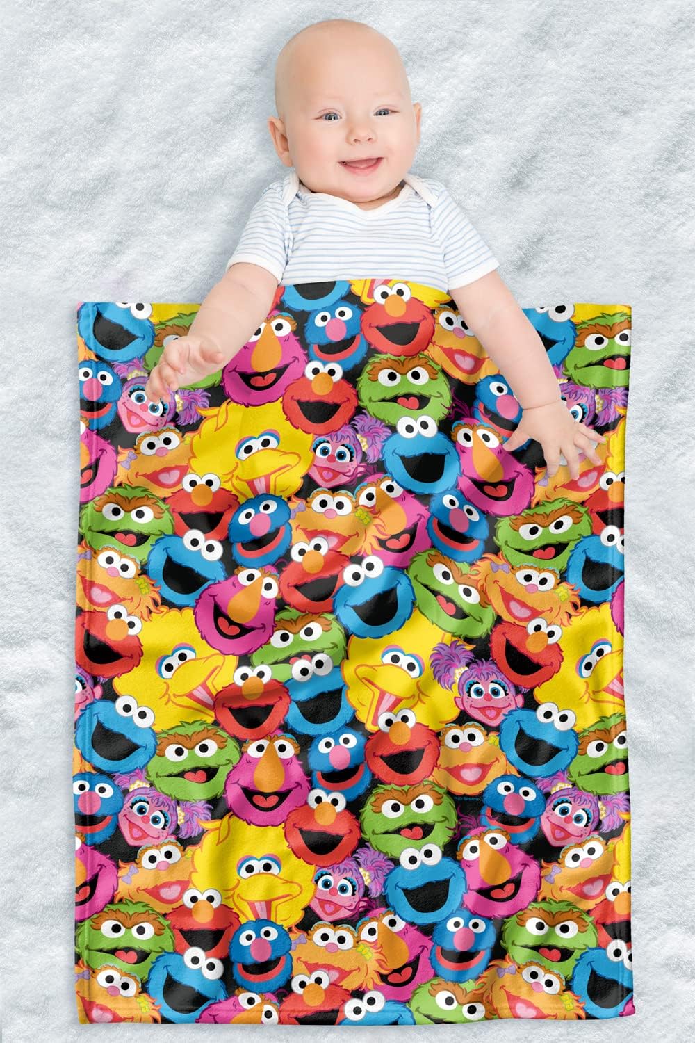LOGOVISION Sesame Street Baby Blanket 30X40 Character Head Collage