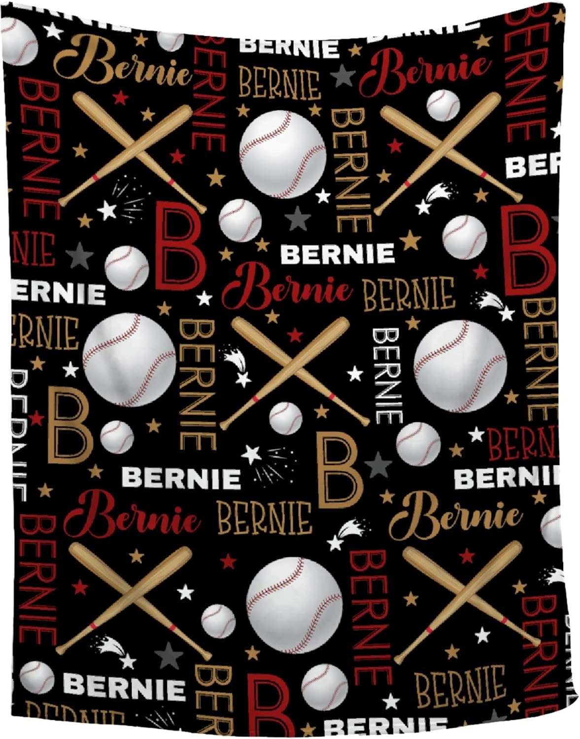 Custom Baseball Name Blanket - 30x40 Toddler Size