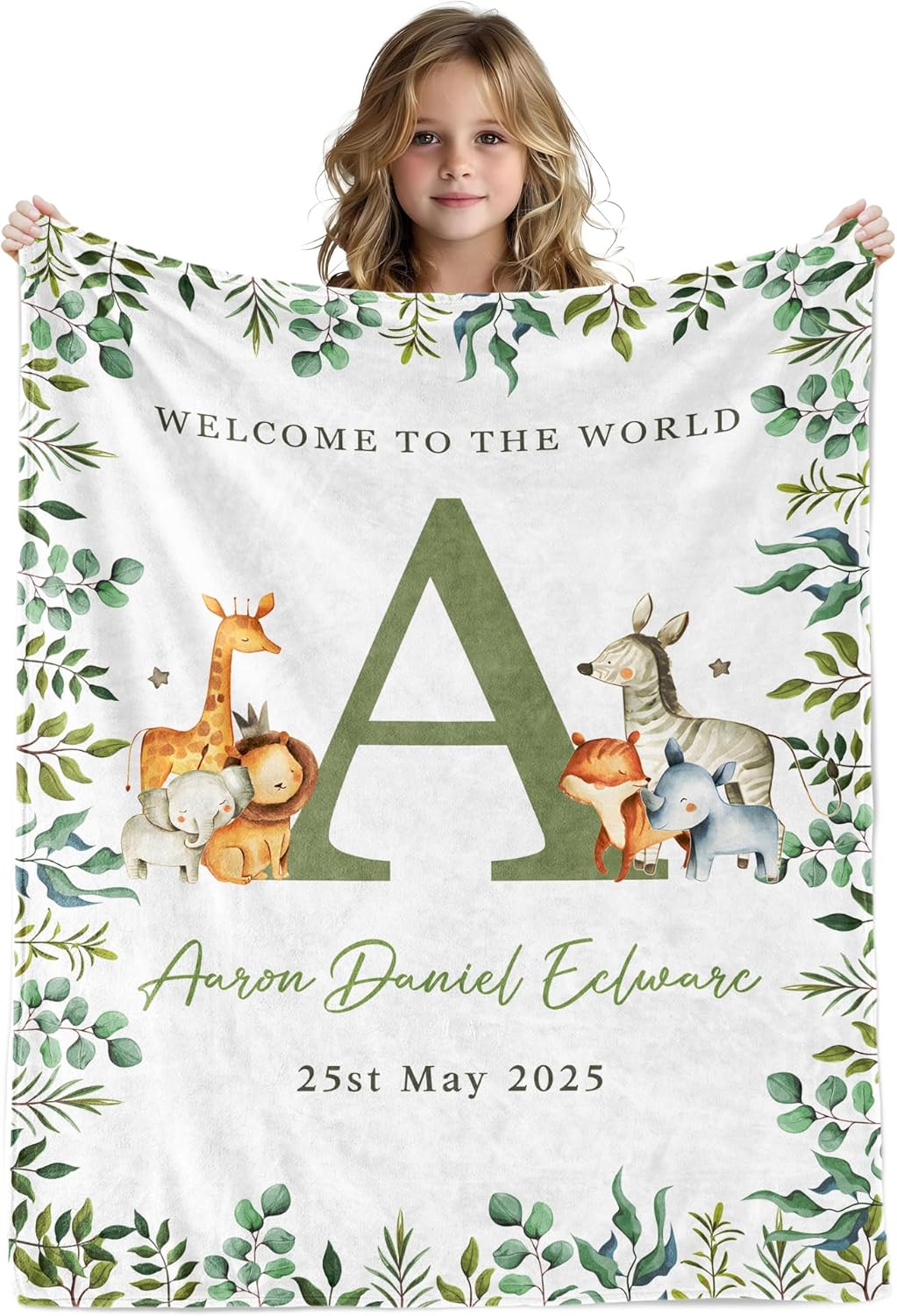 Personalized Baby Blanket with Name for Girls and Boys