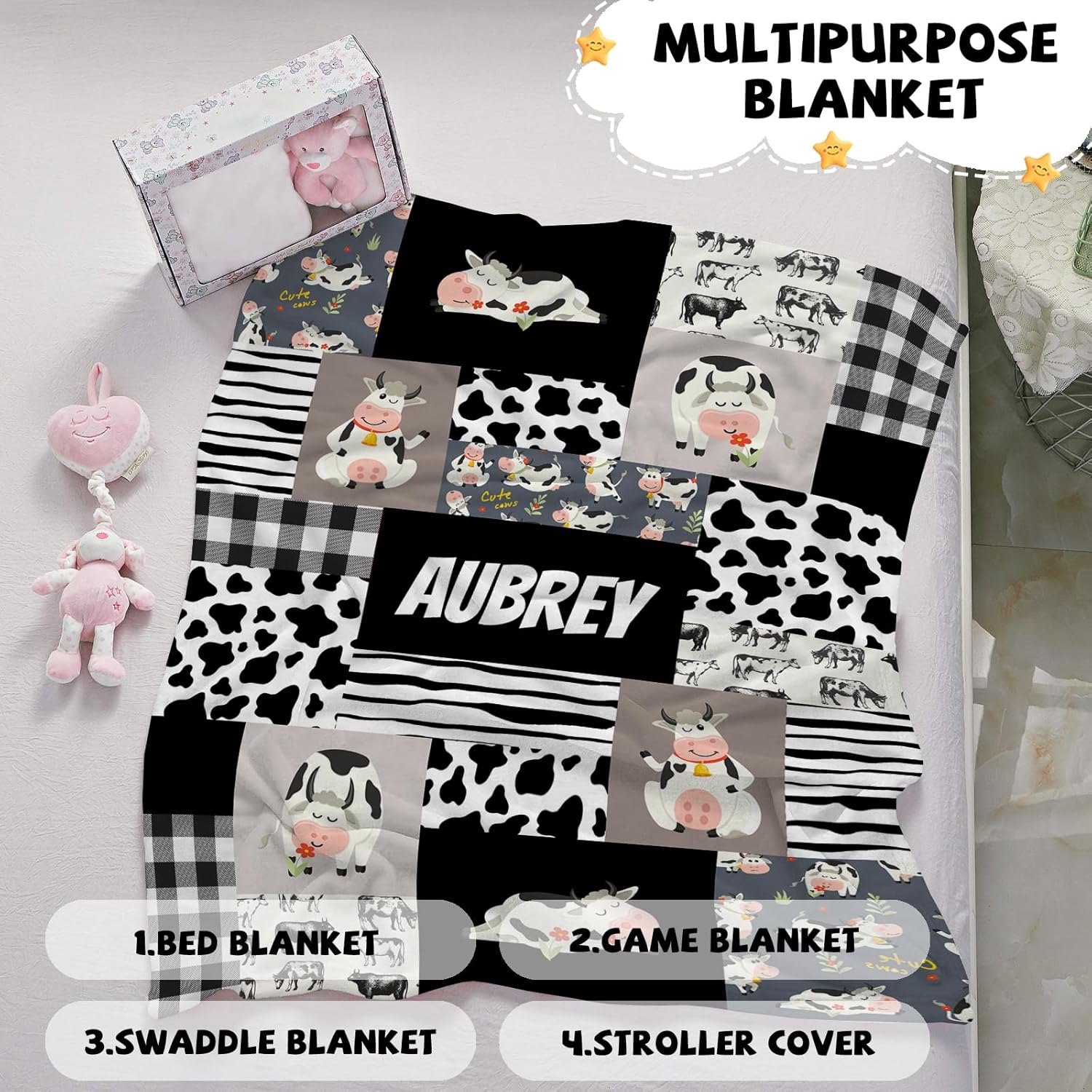 Personalized Baby Blanket with Name for Girls Boys