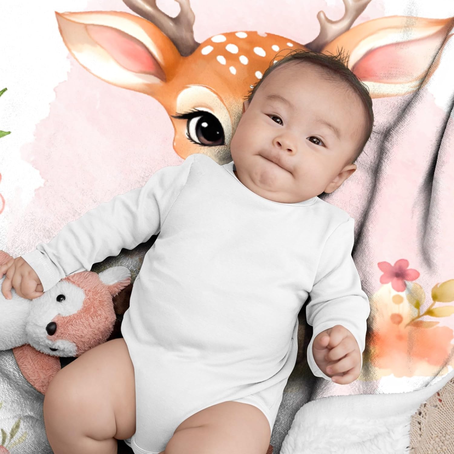Custom Deer Baby Name Blanket - Personalized for Toddlers and Kids