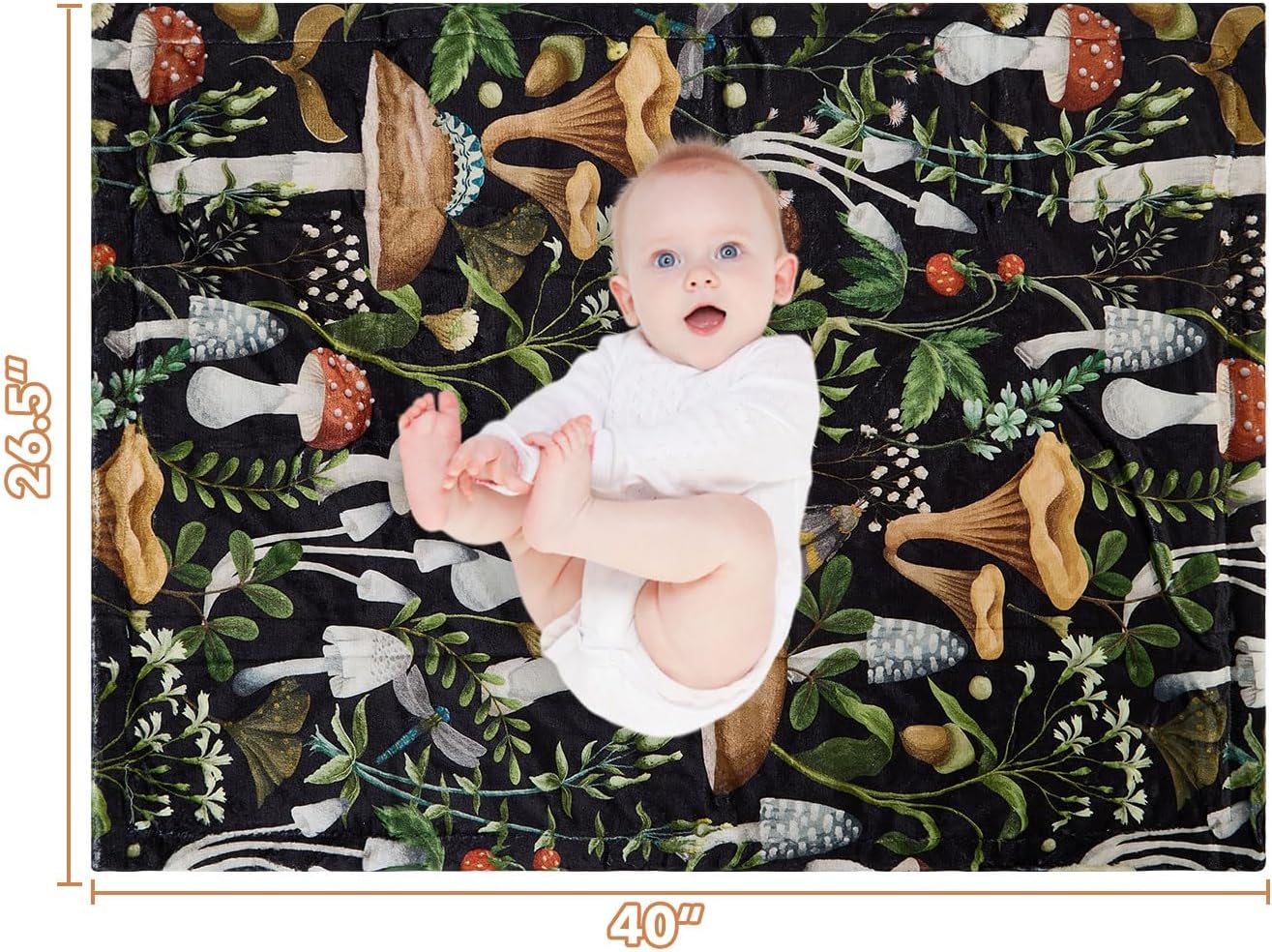 DCOOLGO Mushroom Baby Blanket - Soft Fleece Double Layer 265x40 Inches