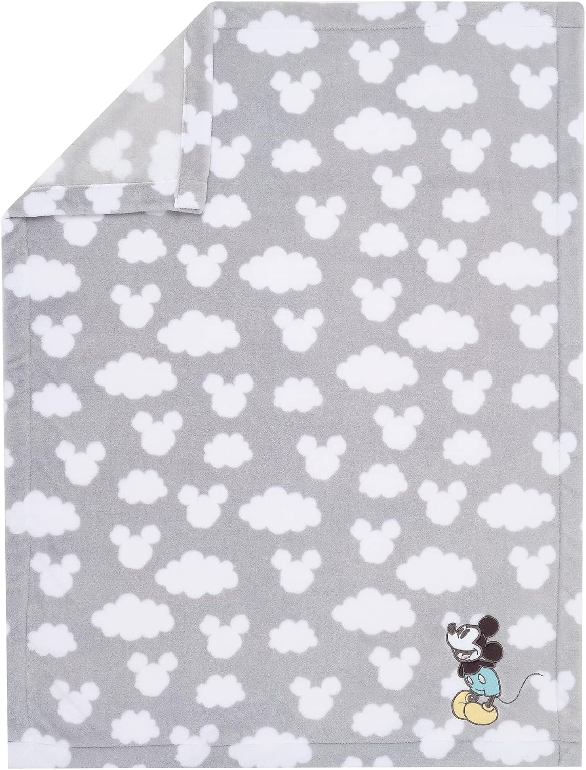 Lambs Ivy Disney Baby Moonlight Mickey Mouse Gray Soft Fleece Blanket