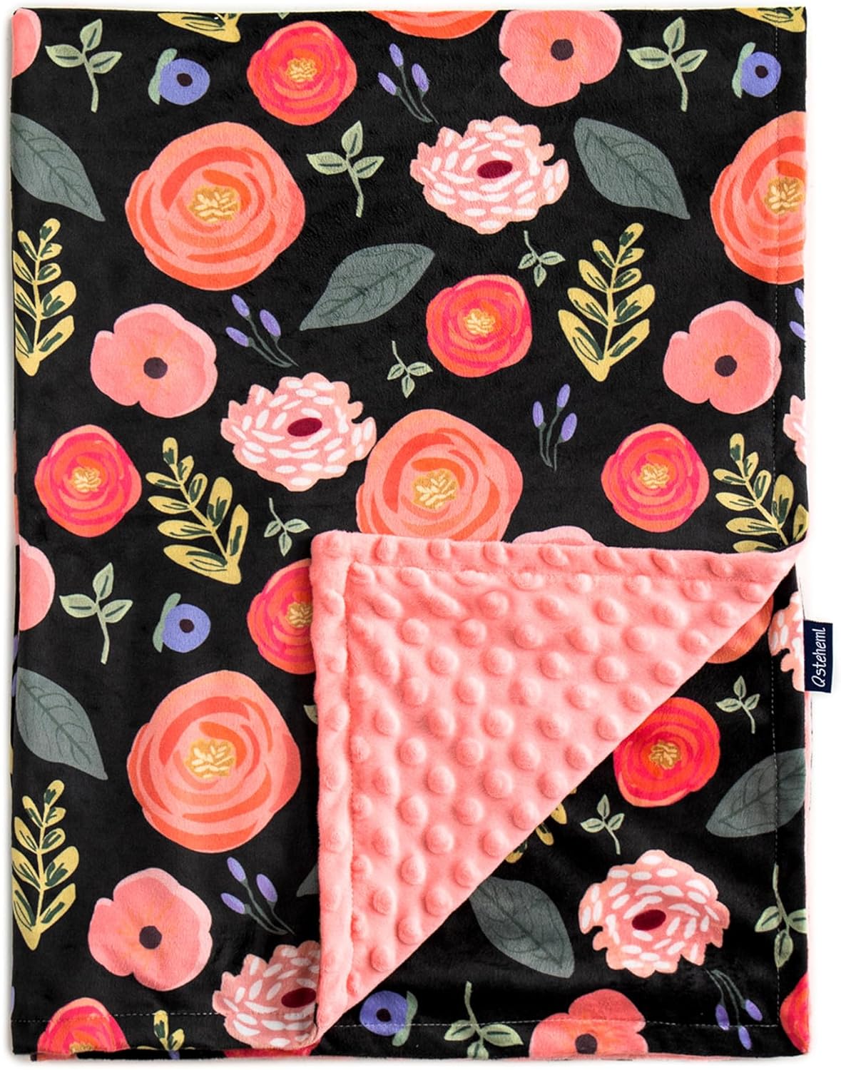 QSTEHEML Double Layer Baby Blanket with Dotted Backing