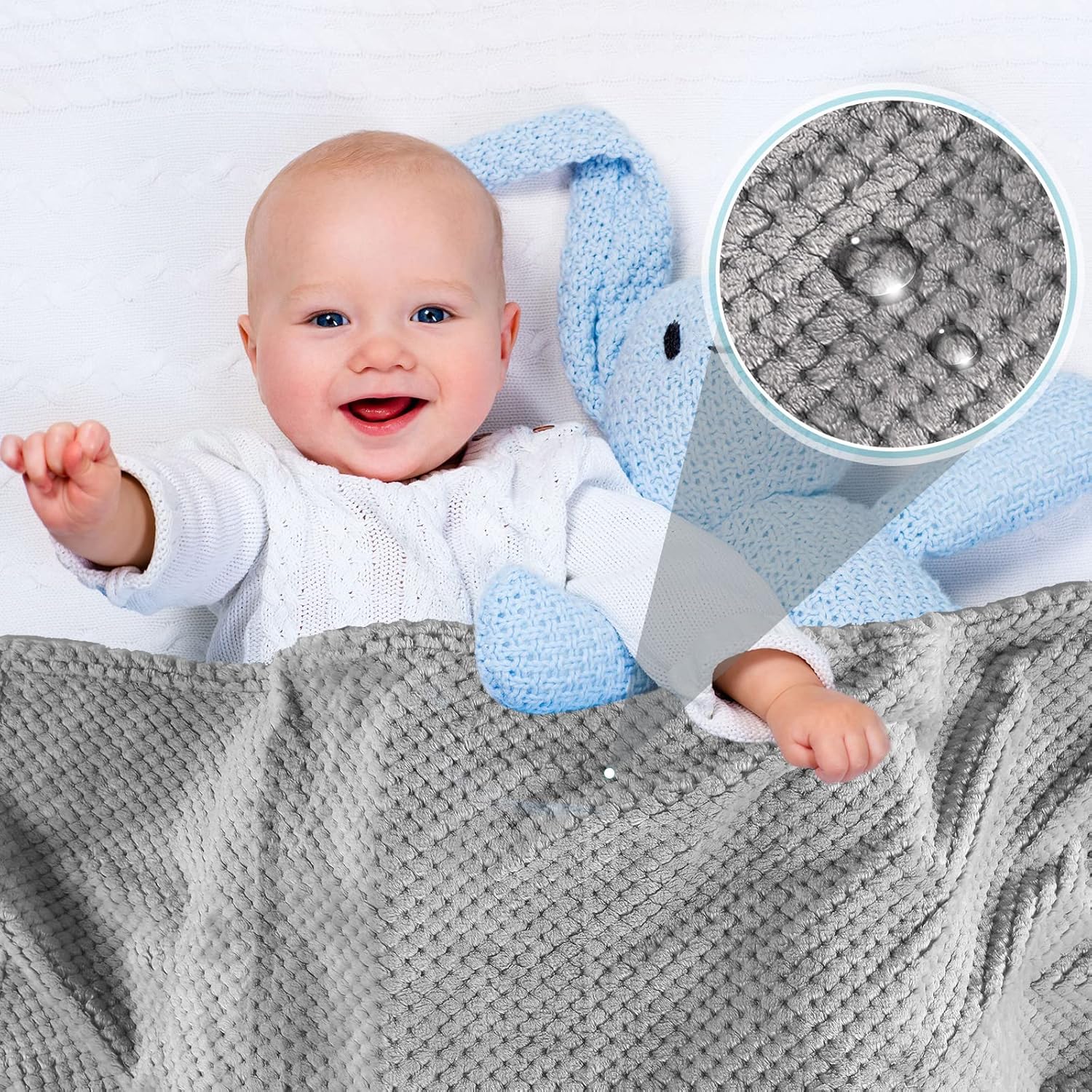 Reginary Fuzzy Waffle Flannel Blanket Set 4 Pack