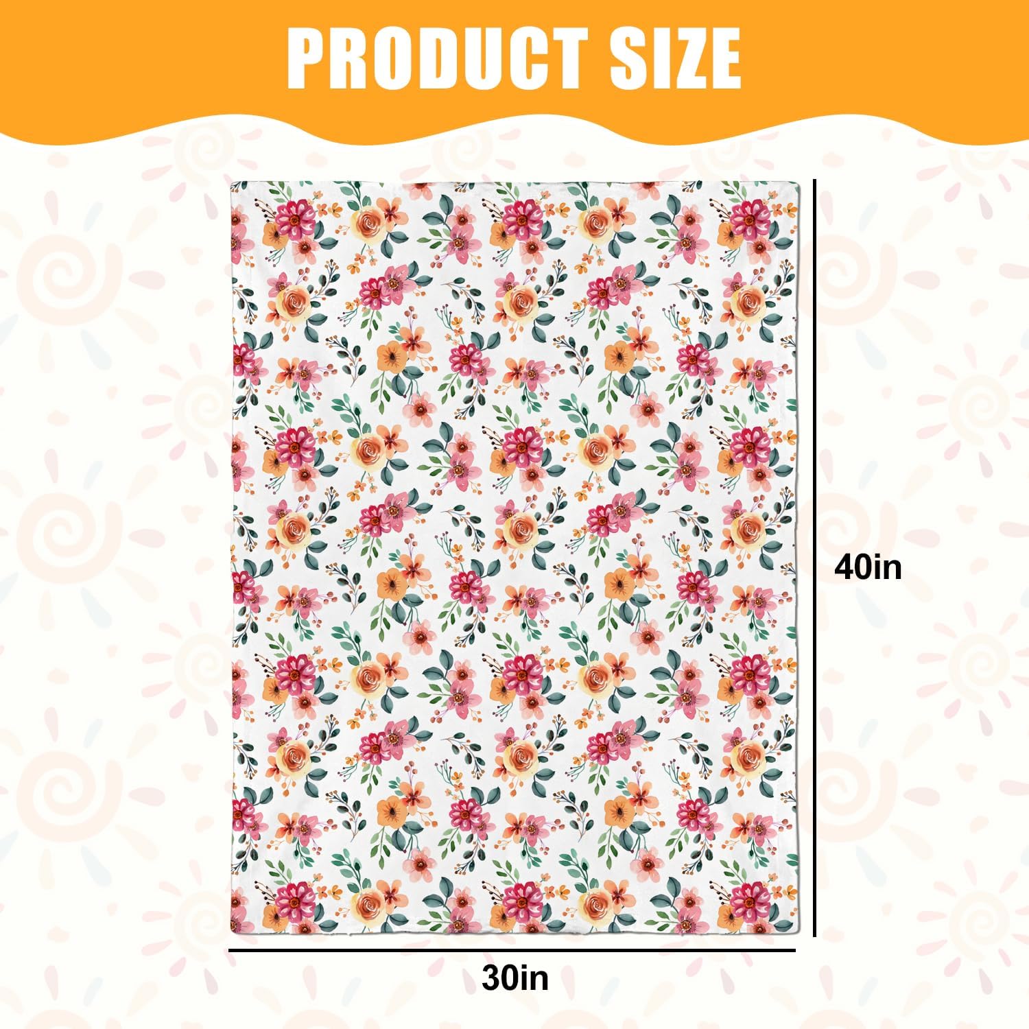 Nialnant Floral Baby Blanket for Girls Double Layer Dotted Toddler Blanket