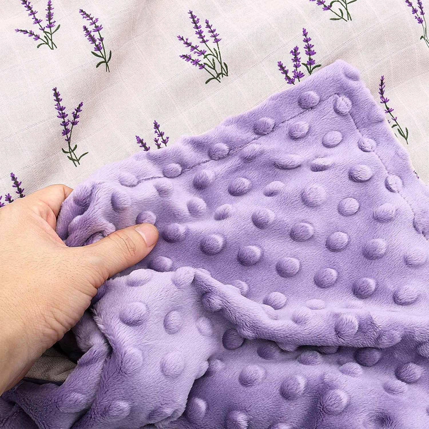 LifeTree Baby Blanket - Soft Double Layer Swaddle Lavender 31x40 Inches