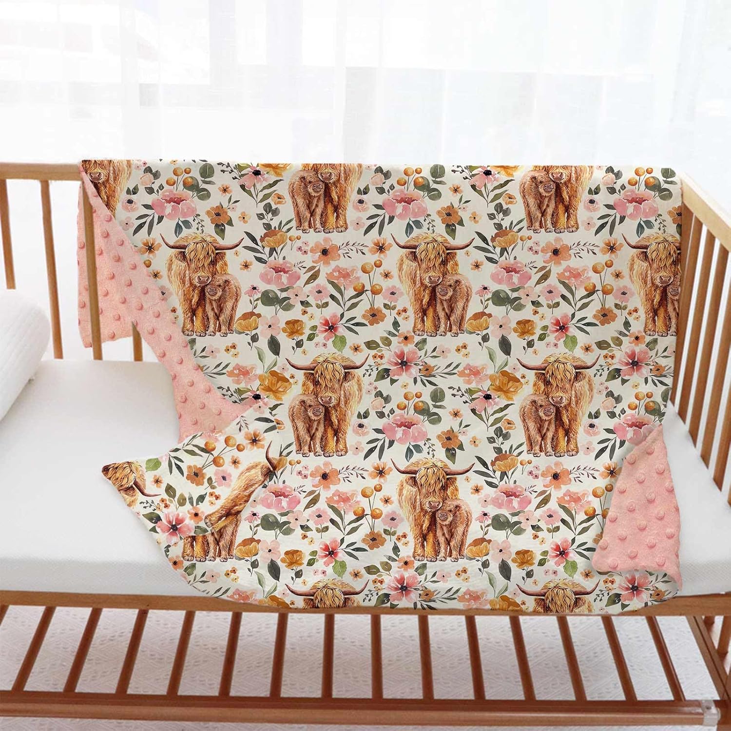 Buerhanerry Highland Cow Baby Blanket for Girls