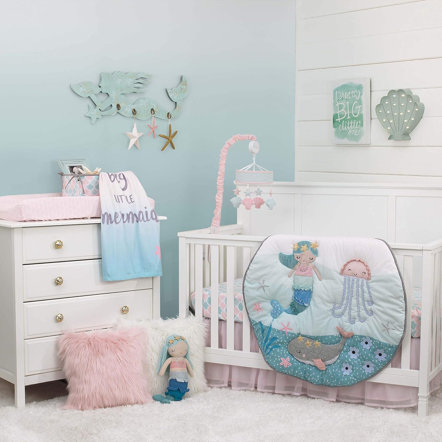 NoJo Sugar Reef Mermaid Baby Blanket 30x40