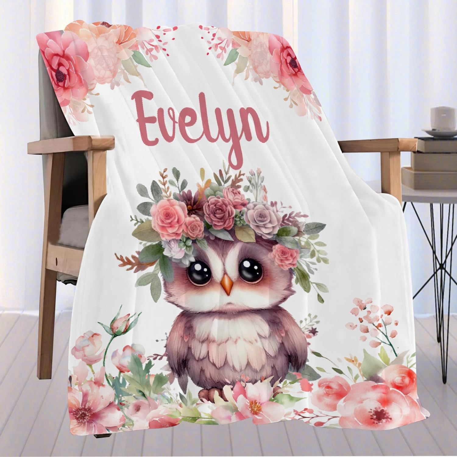 Aniruddha Custom Owl Baby Blanket - 30x40 Toddler Size 1