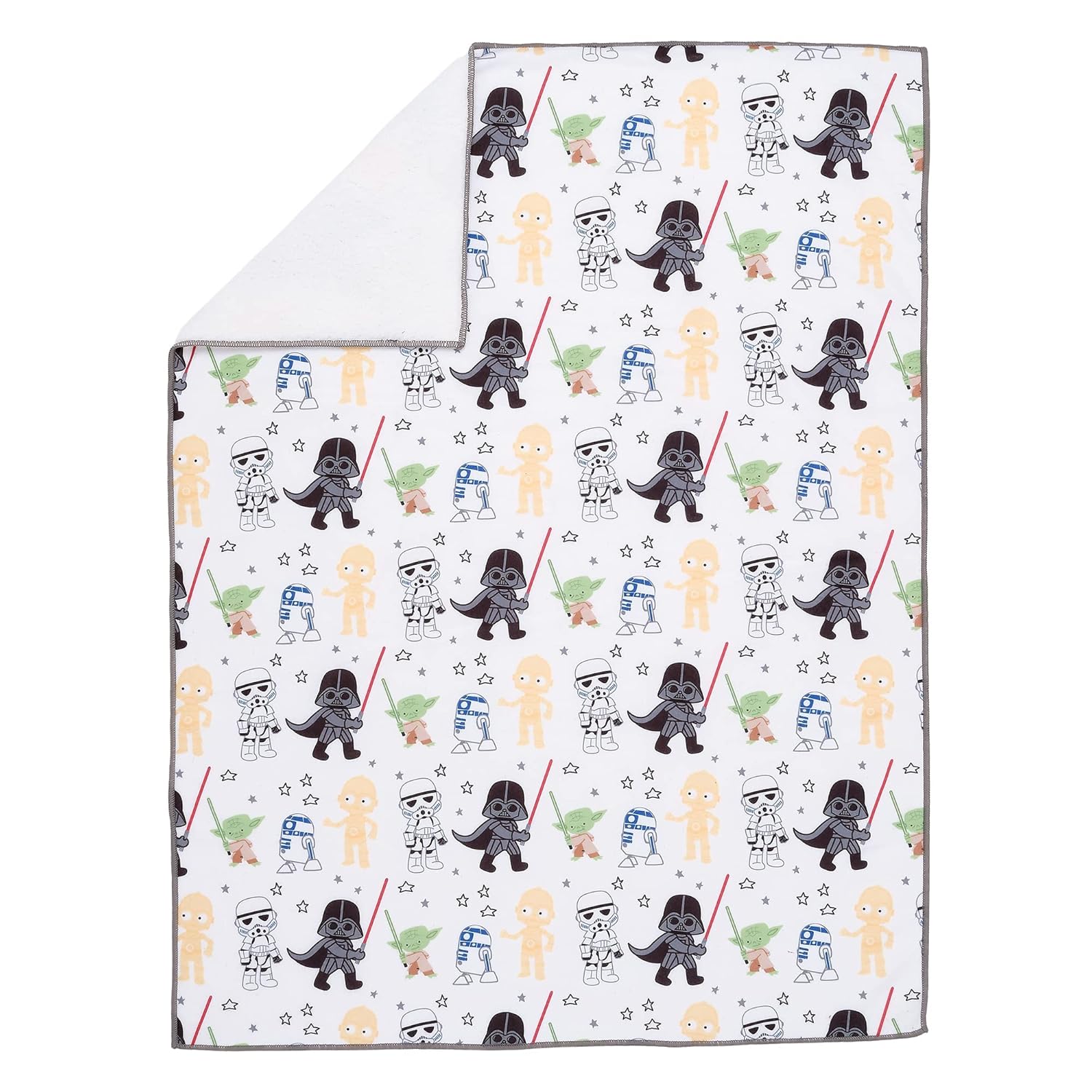 Lambs Ivy Star Wars Fleece Baby Blanket with Yoda and Darth Vader