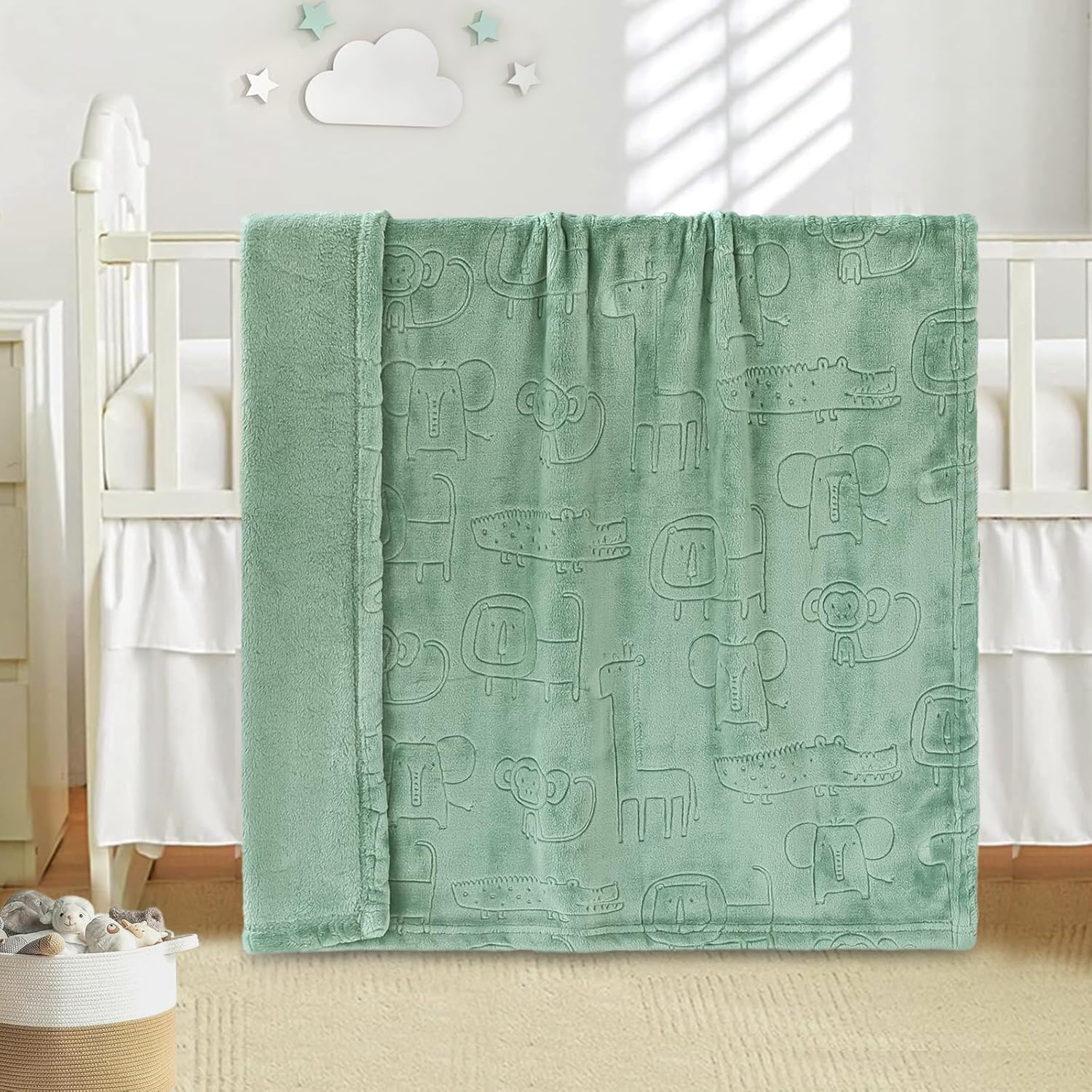 BORITAR Baby Blanket Ultra Soft Fleece 30x40 Inch Sage Green