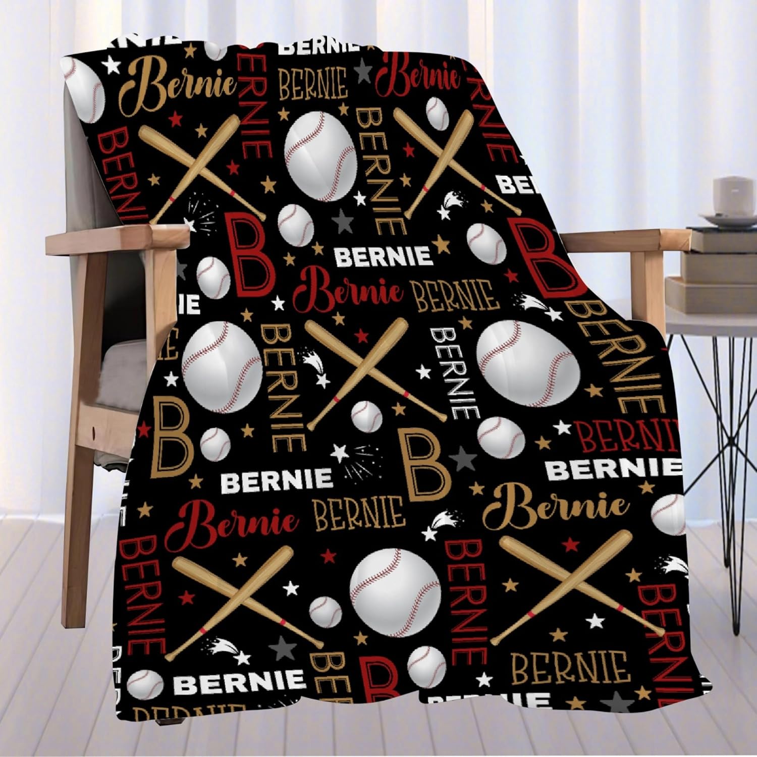 Custom Baseball Name Blanket - 30x40 Toddler Size