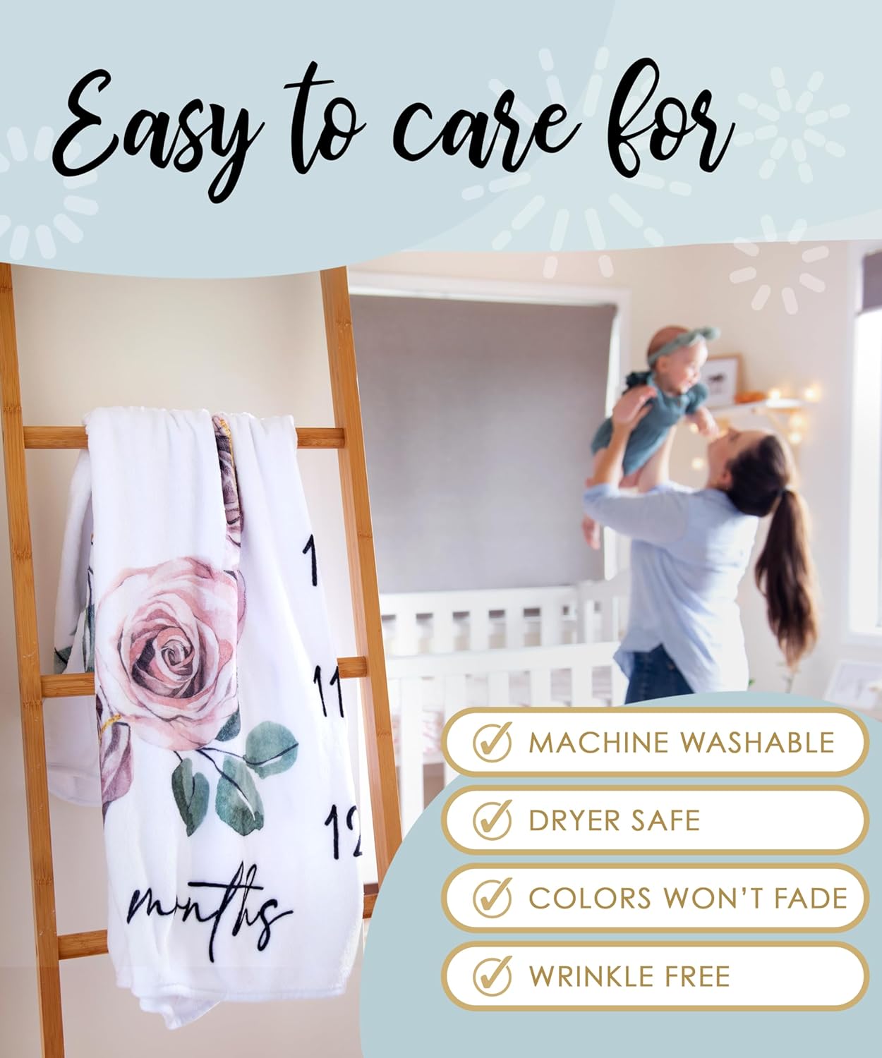 Calloo Baby Monthly Milestone Blanket for Girls 1