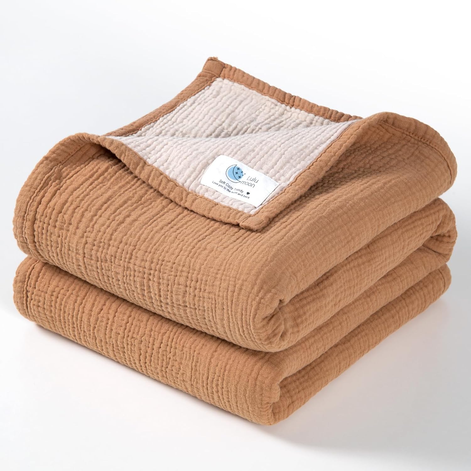 Lulu Moon Muslin Baby Blanket - 47x47 Caramel