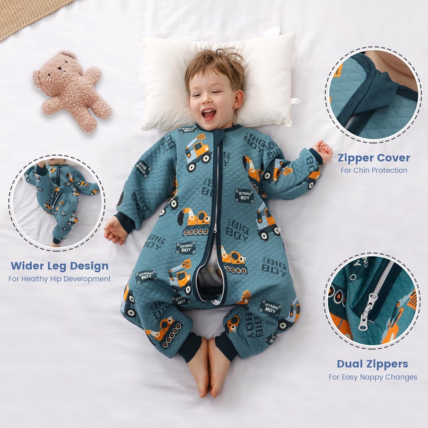 ZIGJOY Toddler Sleep Sack with Legs 15 Tog