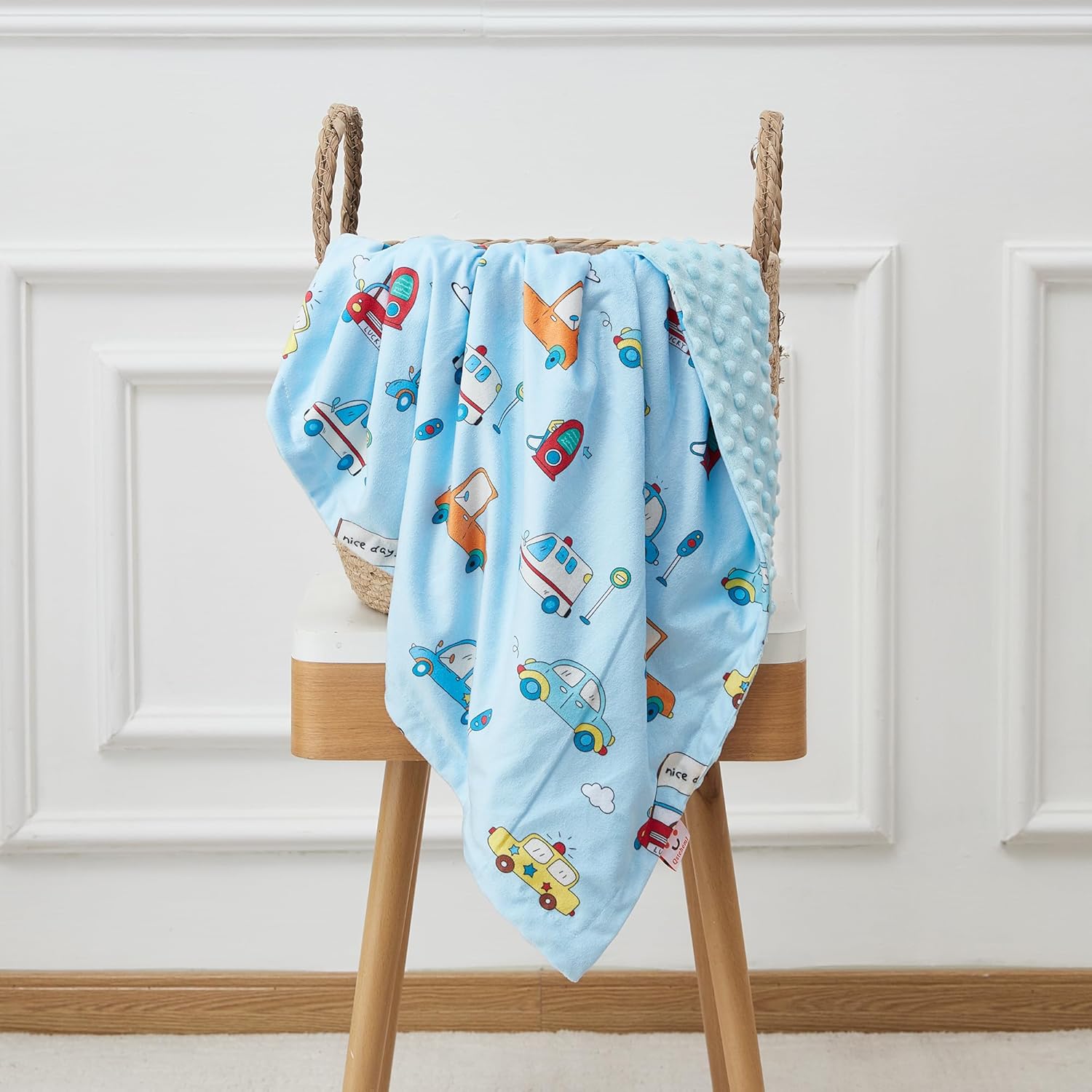 QSTEHEML Soft Double Layer Baby Blanket for Boys Girls
