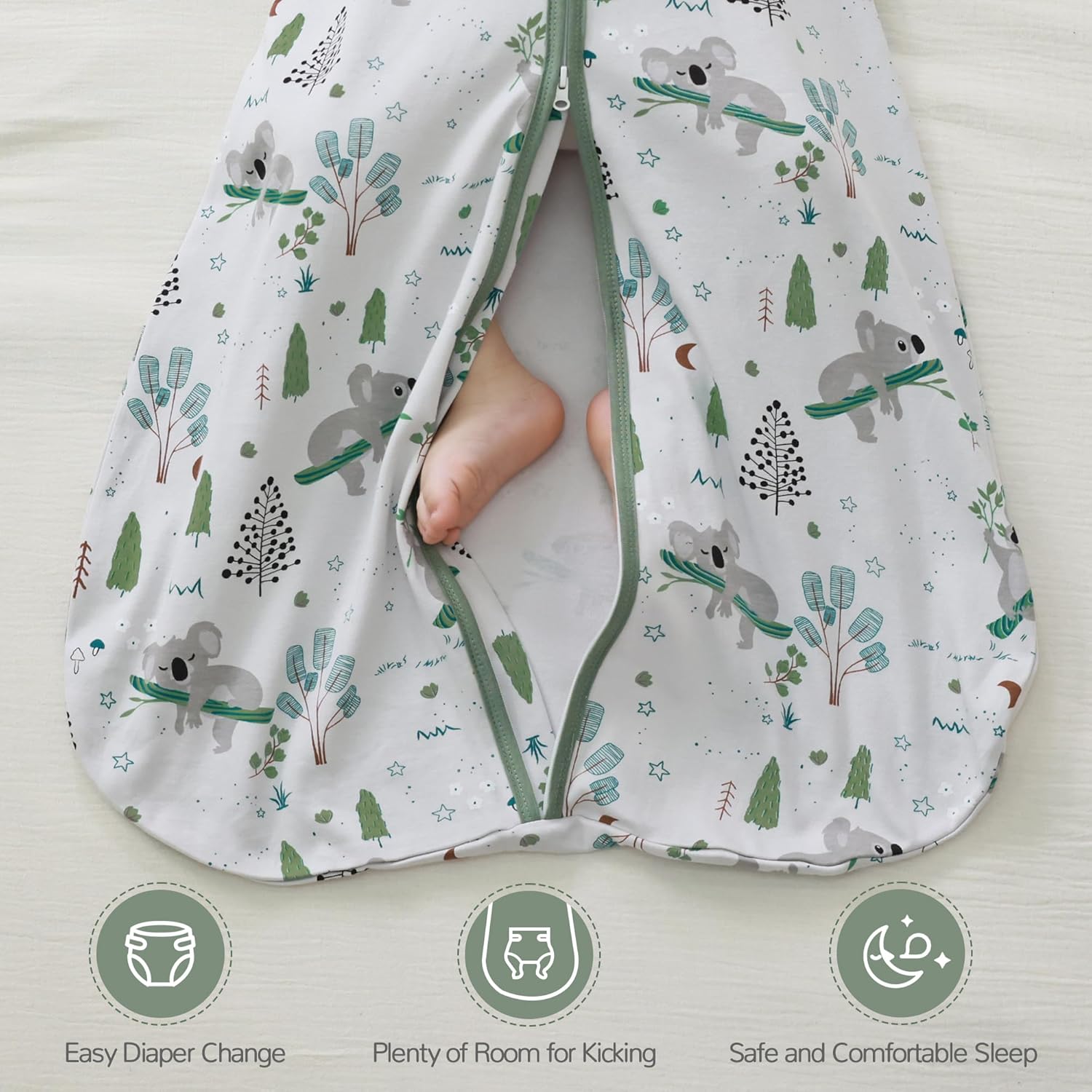 JELLYMONI 6-12 Months Sleep Sack 2 Pack 100 Cotton