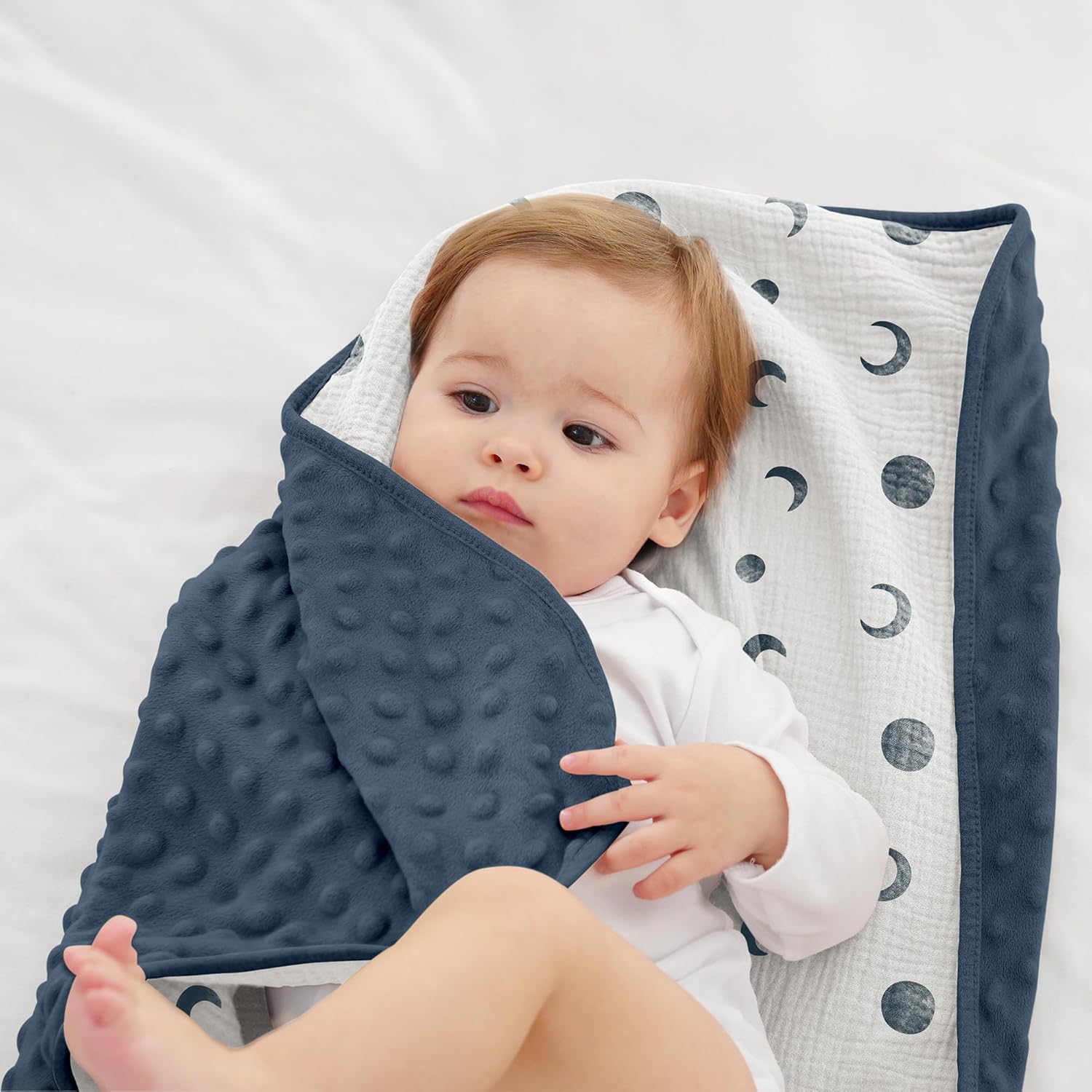 Susurration Baby Blanket 2 Pack Bluemoon Navy Blue