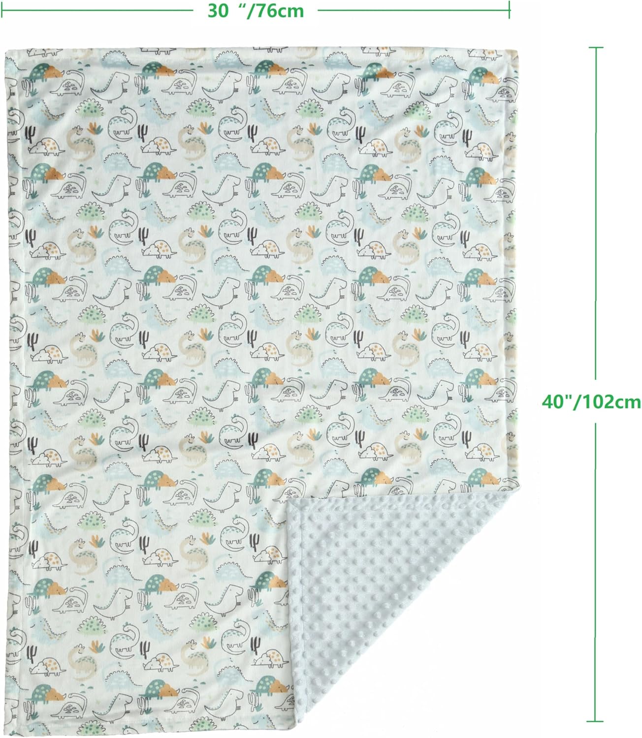 CREVENT Fuzzy Baby Blanket Dinosaur 30x40 Inches