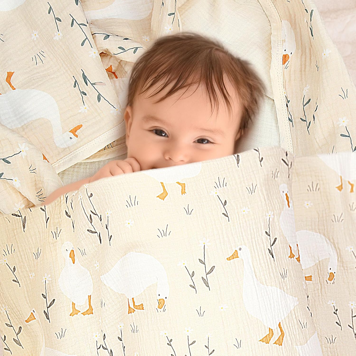 Breling Silly Goose Muslin Baby Blanket 40x36 Inch