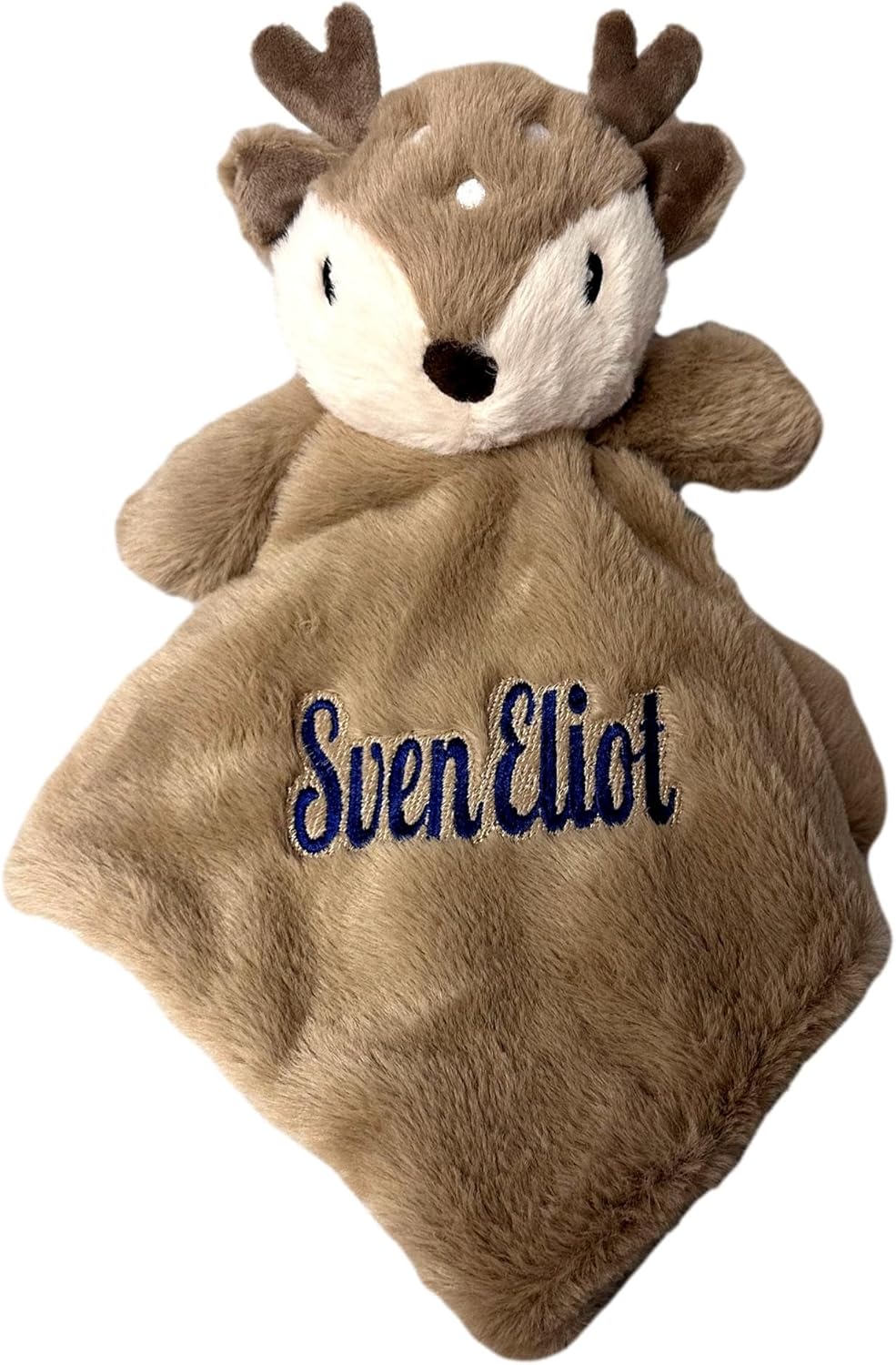 Personalized Plush Fawn Reindeer Baby Lovey Security Blanket