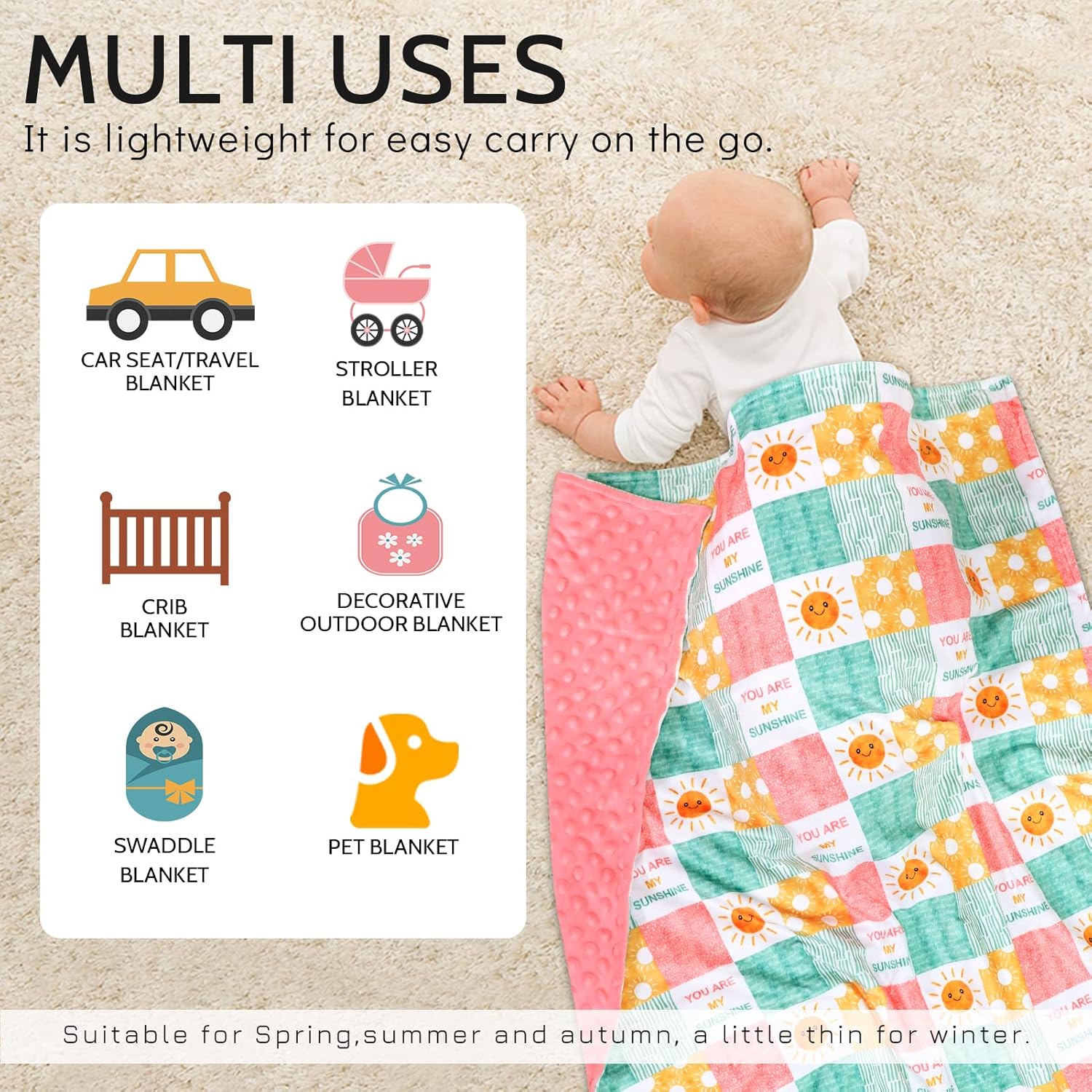 SWESEN Baby Blanket You Are My Sunshine