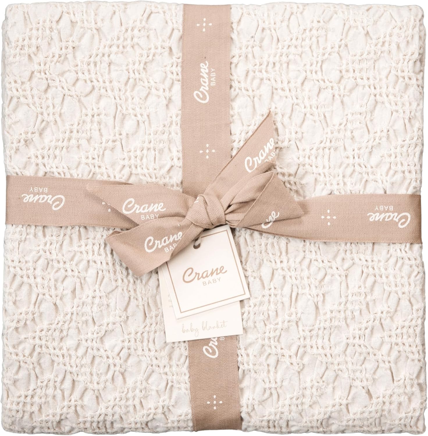 Crane Baby Oatmeal Boho Knit Blanket 30x40