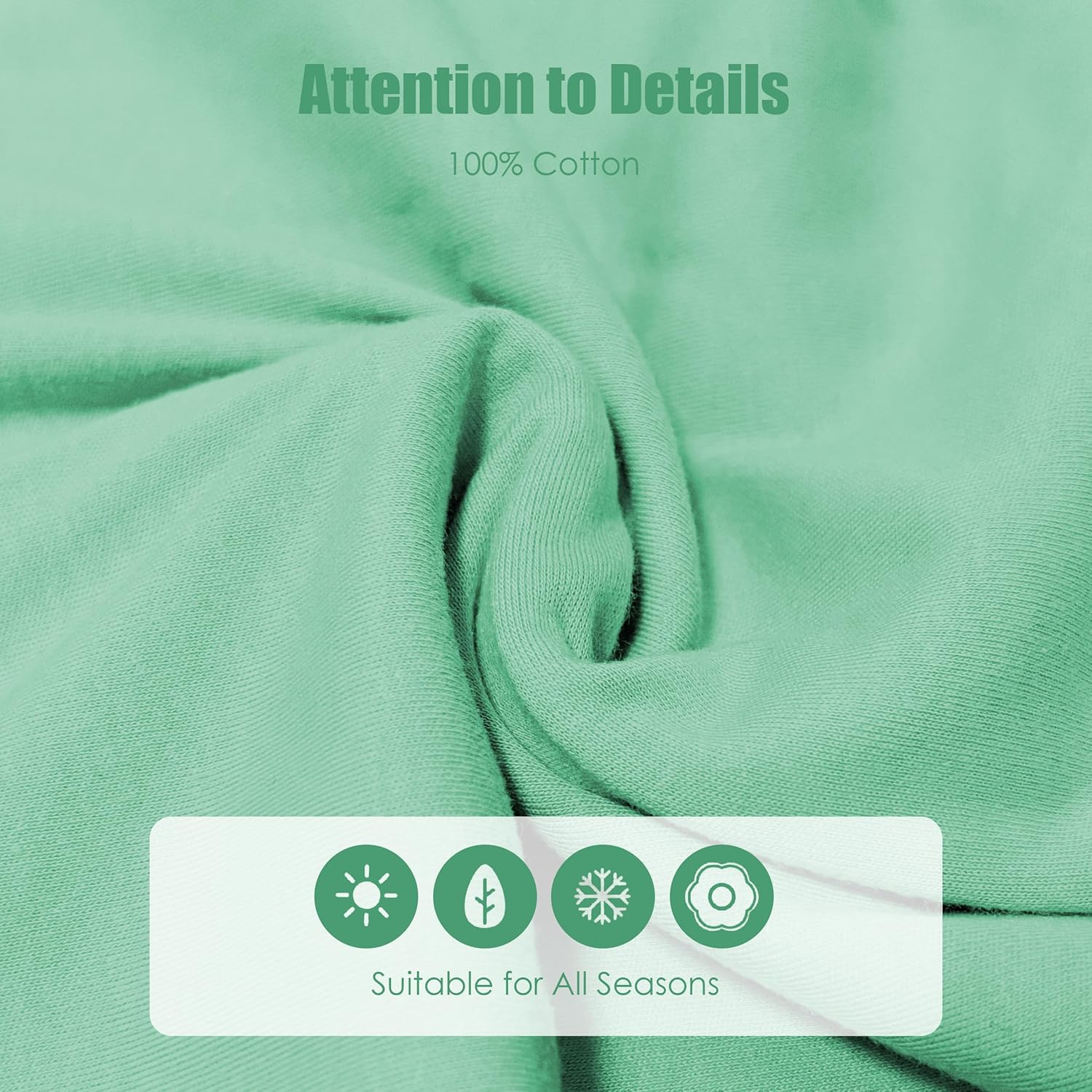 SWEET DOLPHIN 18-24M Sleep Sack 3-Pack Green Cotton